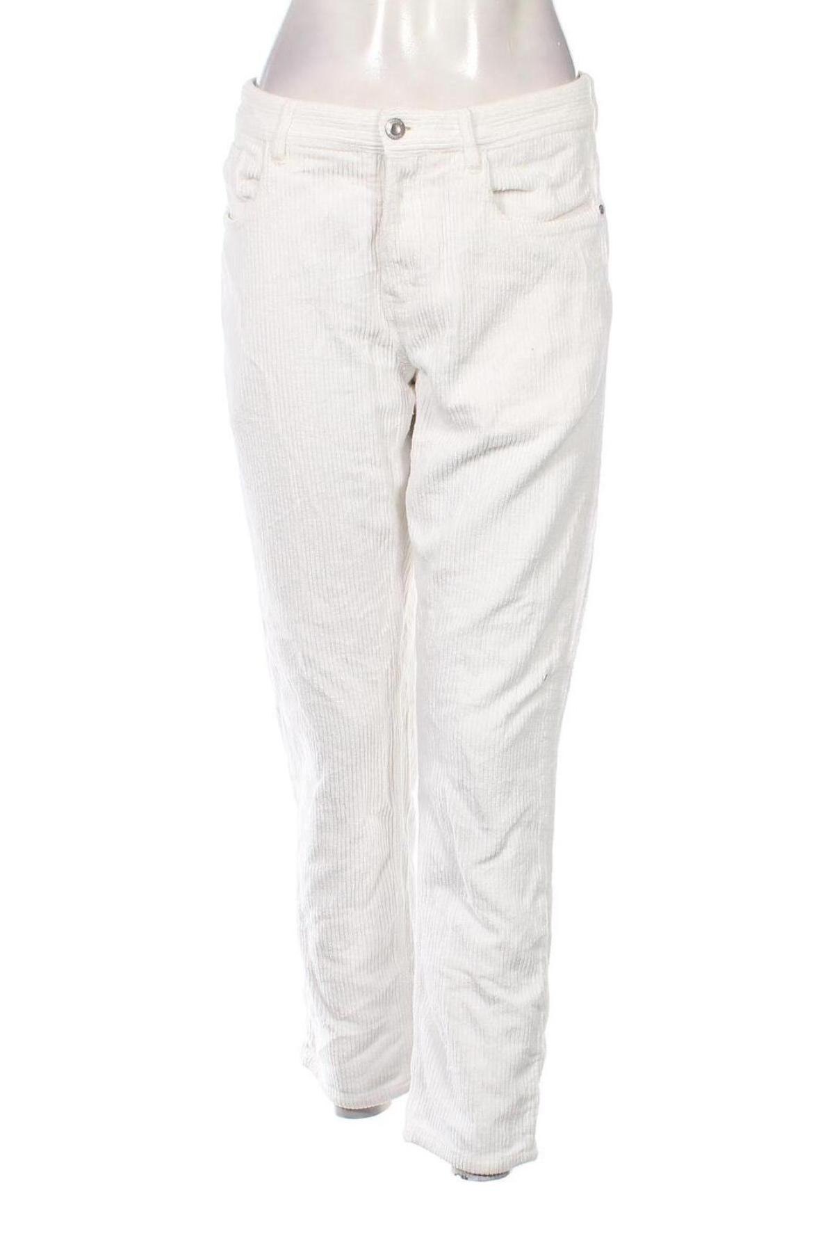 Pantaloni de velvet de femei Mango, Mărime L, Culoare Alb, Preț 39,14 Lei