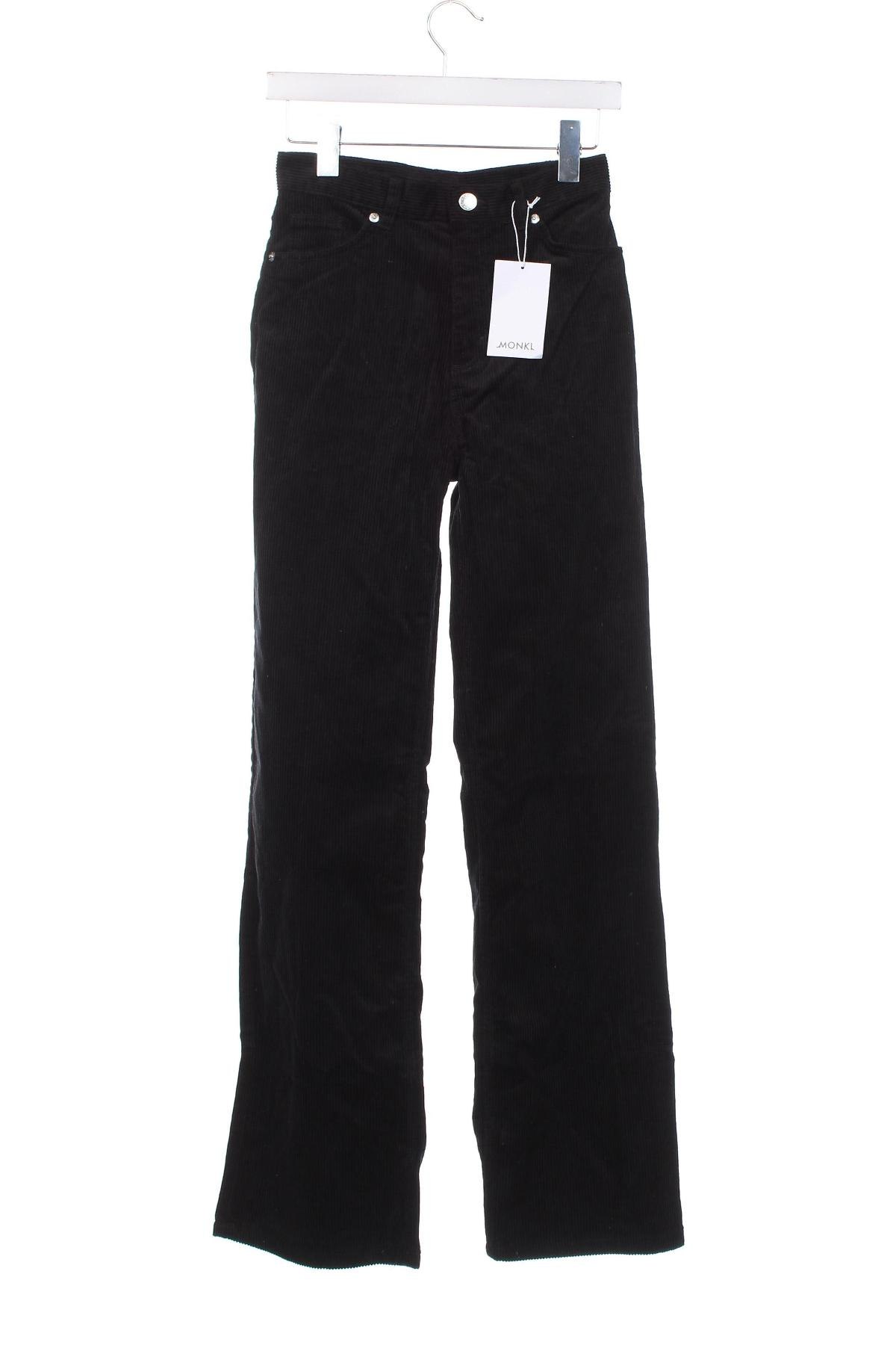 Pantaloni de velvet de femei Monki, Mărime XS, Culoare Negru, Preț 51,58 Lei