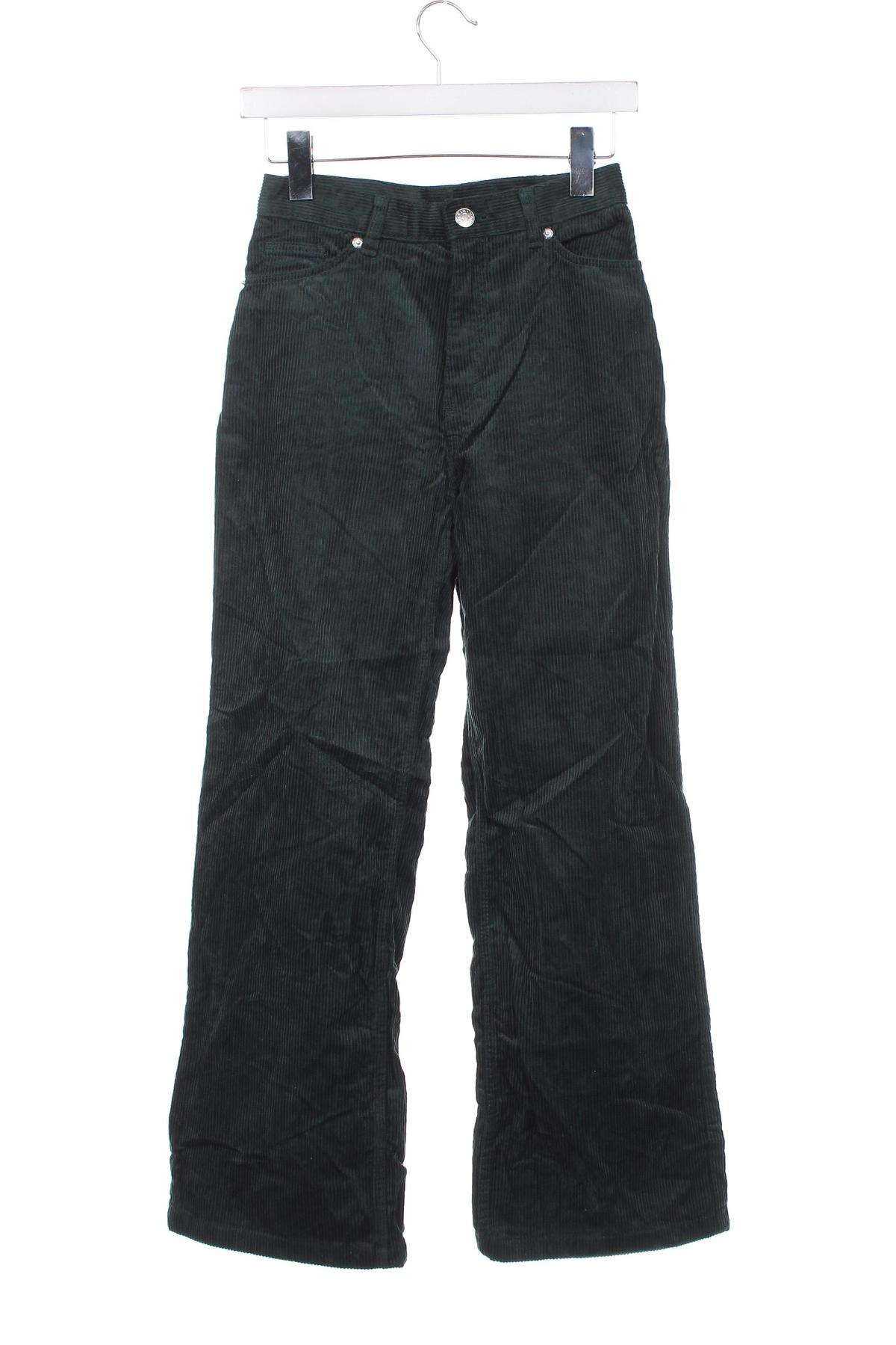 Pantaloni de velvet de femei Monki, Mărime XS, Culoare Verde, Preț 22,20 Lei
