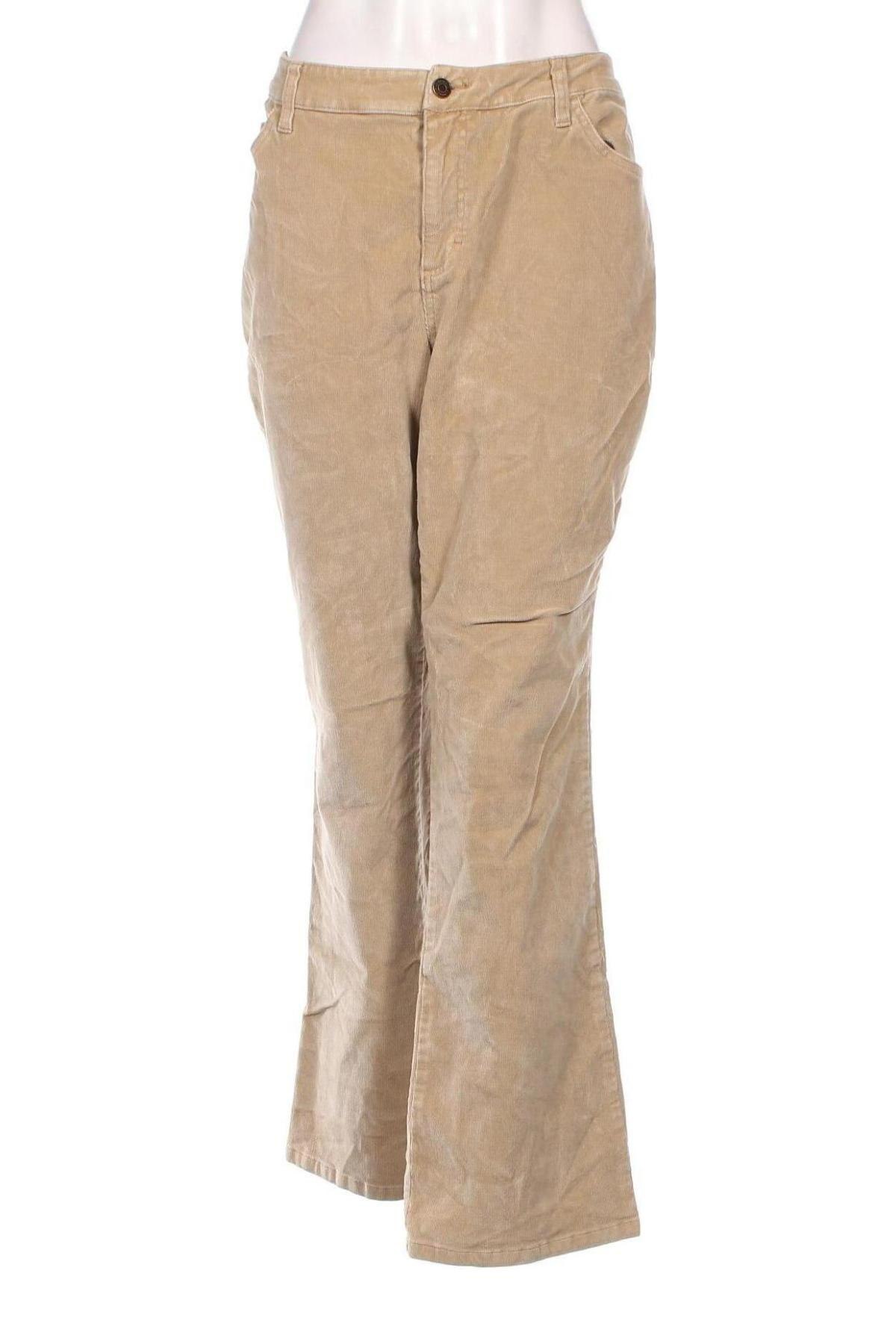 Pantaloni de velvet de femei St. John's Bay, Mărime M, Culoare Bej, Preț 29,57 Lei