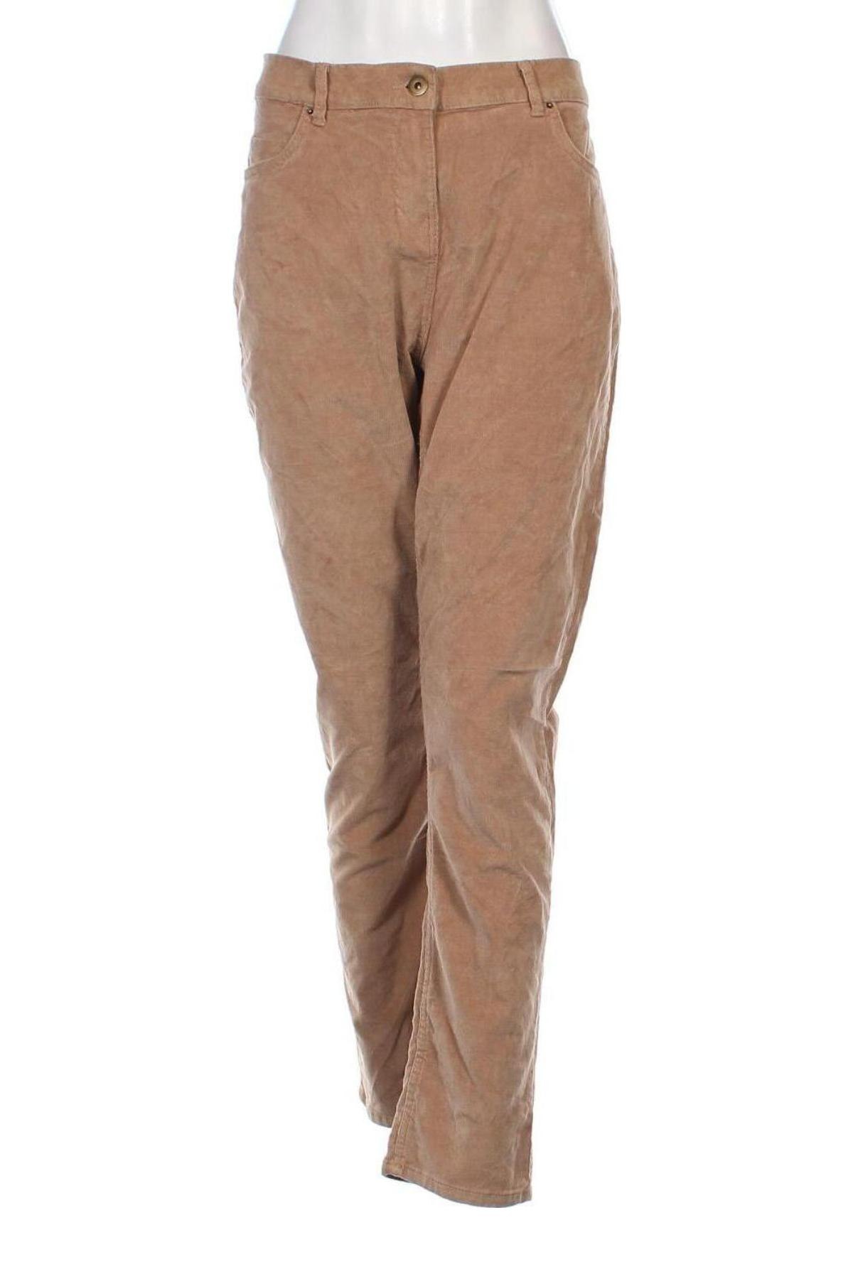 Pantaloni de velvet de femei Up 2 Fashion, Mărime XL, Culoare Bej, Preț 38,16 Lei