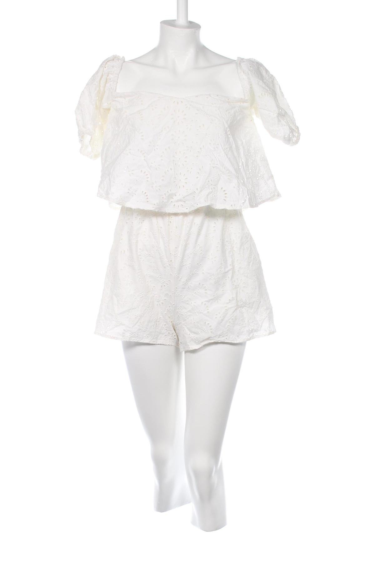 Damen Overall Bershka, Größe L, Farbe Weiß, Preis 30,35 €