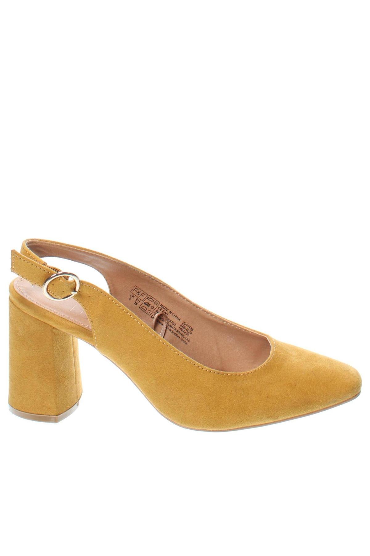 Дамски обувки F&F, Размер 38, Цвят Жълт, Цена 39,00 лв.
