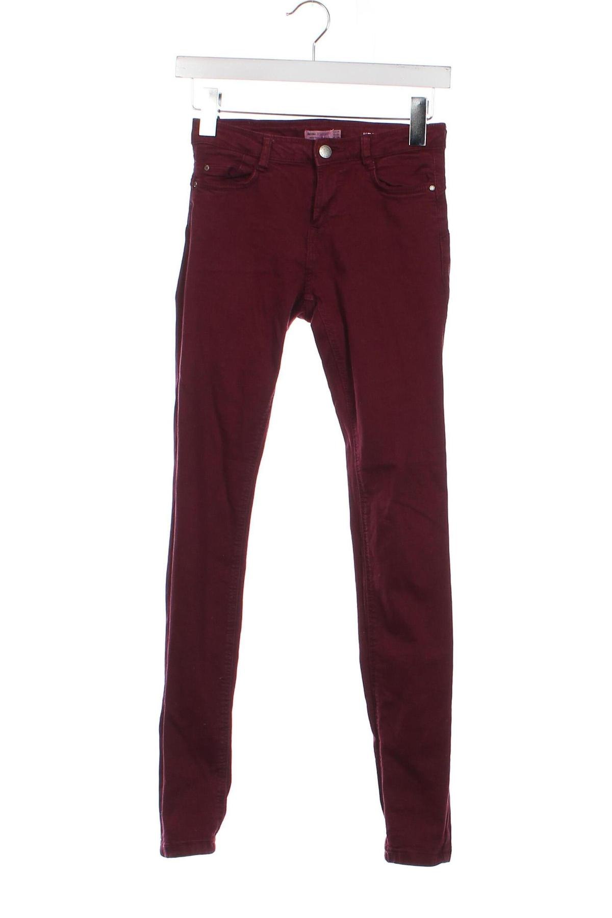 Дамски панталон Bershka, Размер XS, Цвят Червен, Цена 14,79 лв.