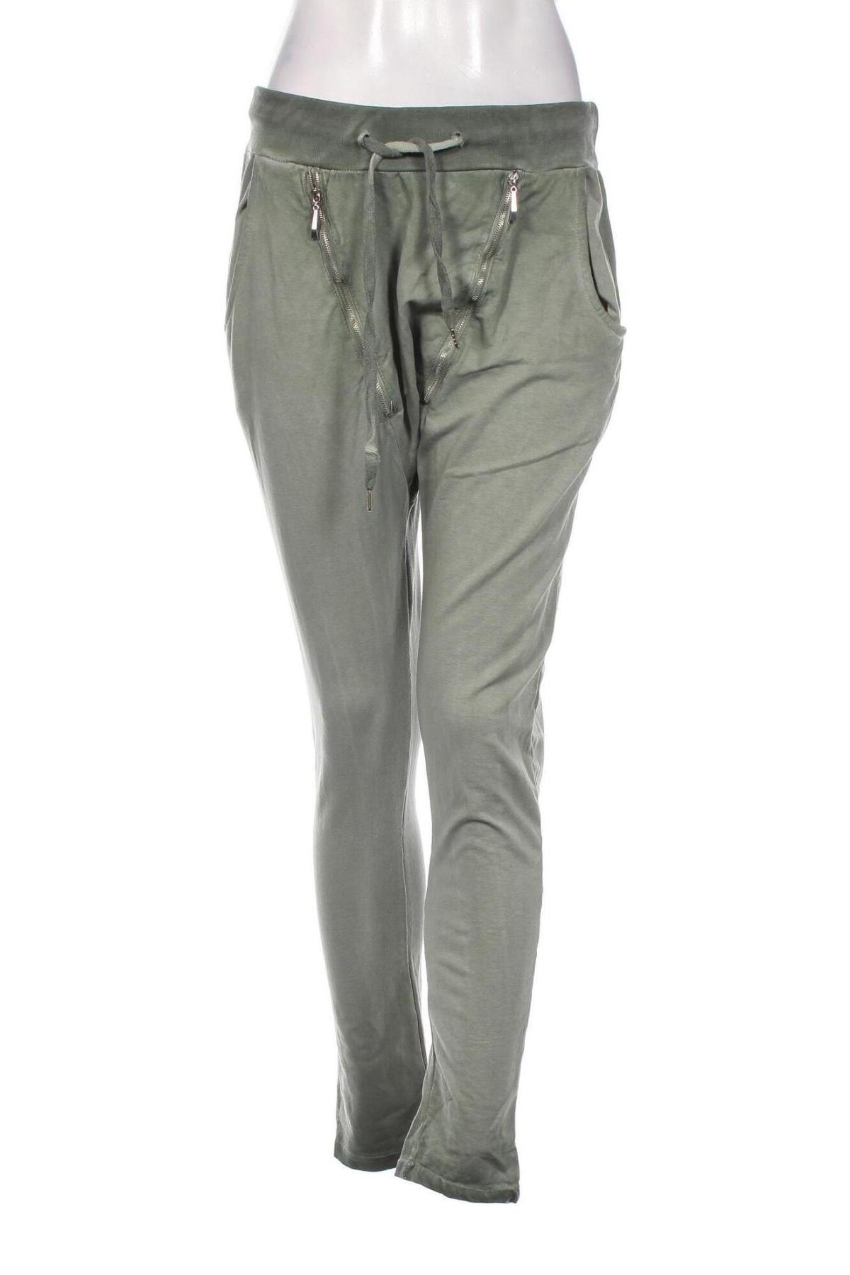 Дамски панталон Made In Italy, Размер M, Цвят Зелен, Цена 17,60 лв.