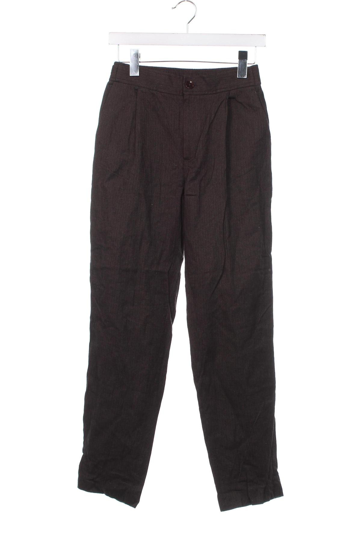 Дамски панталон Massimo Dutti, Размер XS, Цвят Кафяв, Цена 27,20 лв.