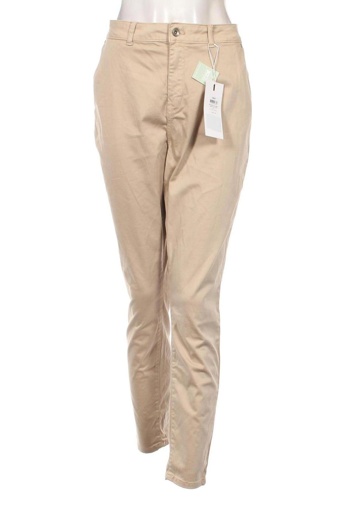 Dámské kalhoty  ONLY, Velikost XL, Barva Béžová, Cena  225,00 Kč