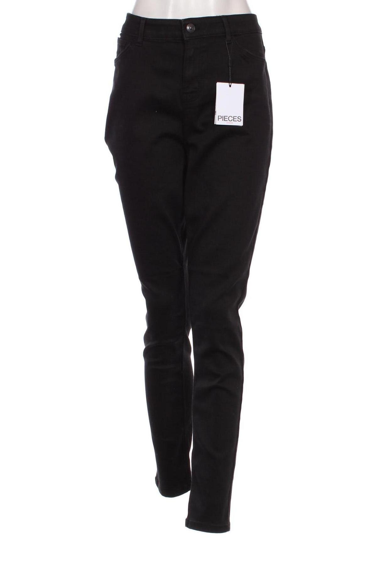 Дамски панталон Pieces, Размер XL, Цвят Черен, Цена 21,08 лв.