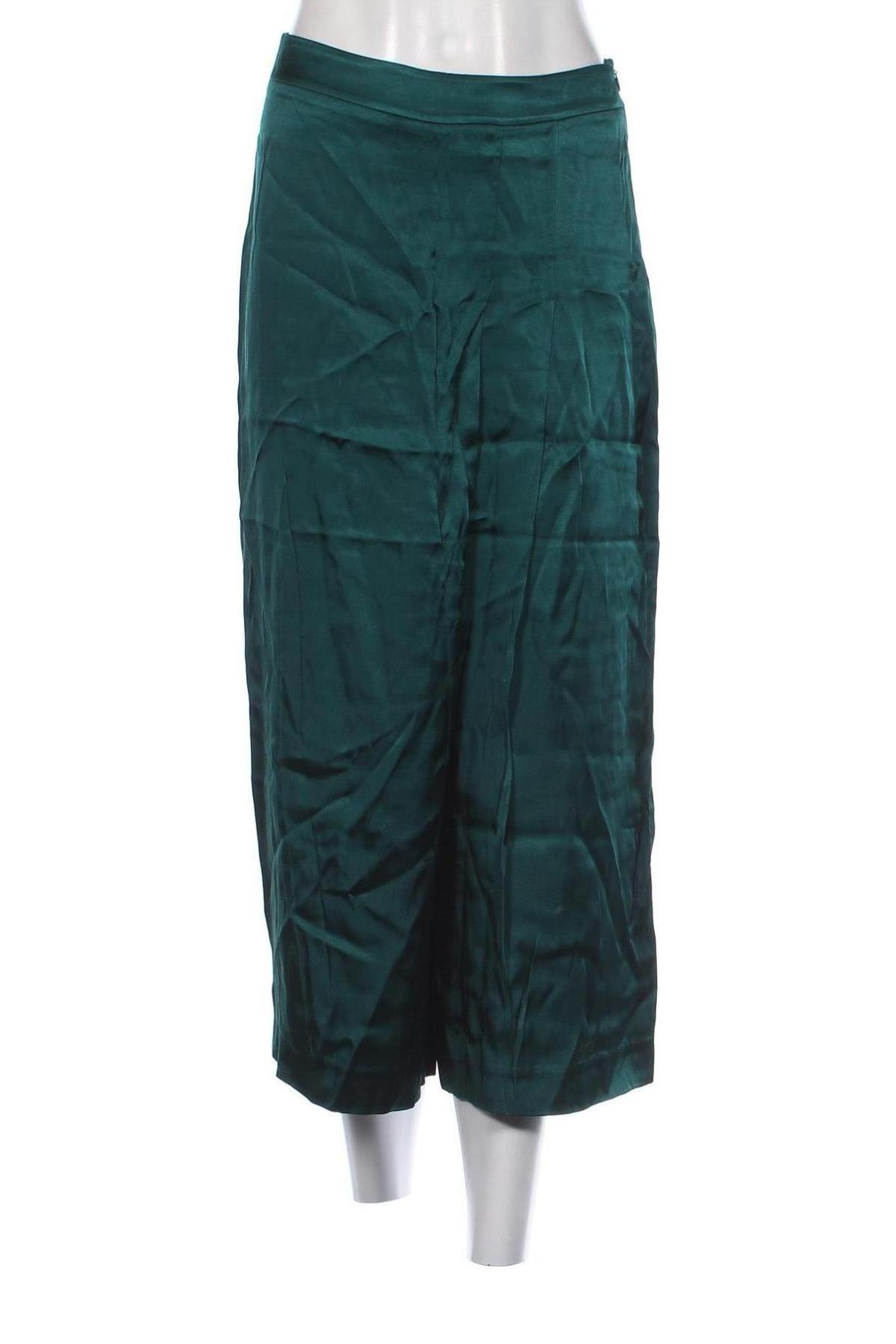 Дамски панталон Zara, Размер S, Цвят Зелен, Цена 43,79 лв.