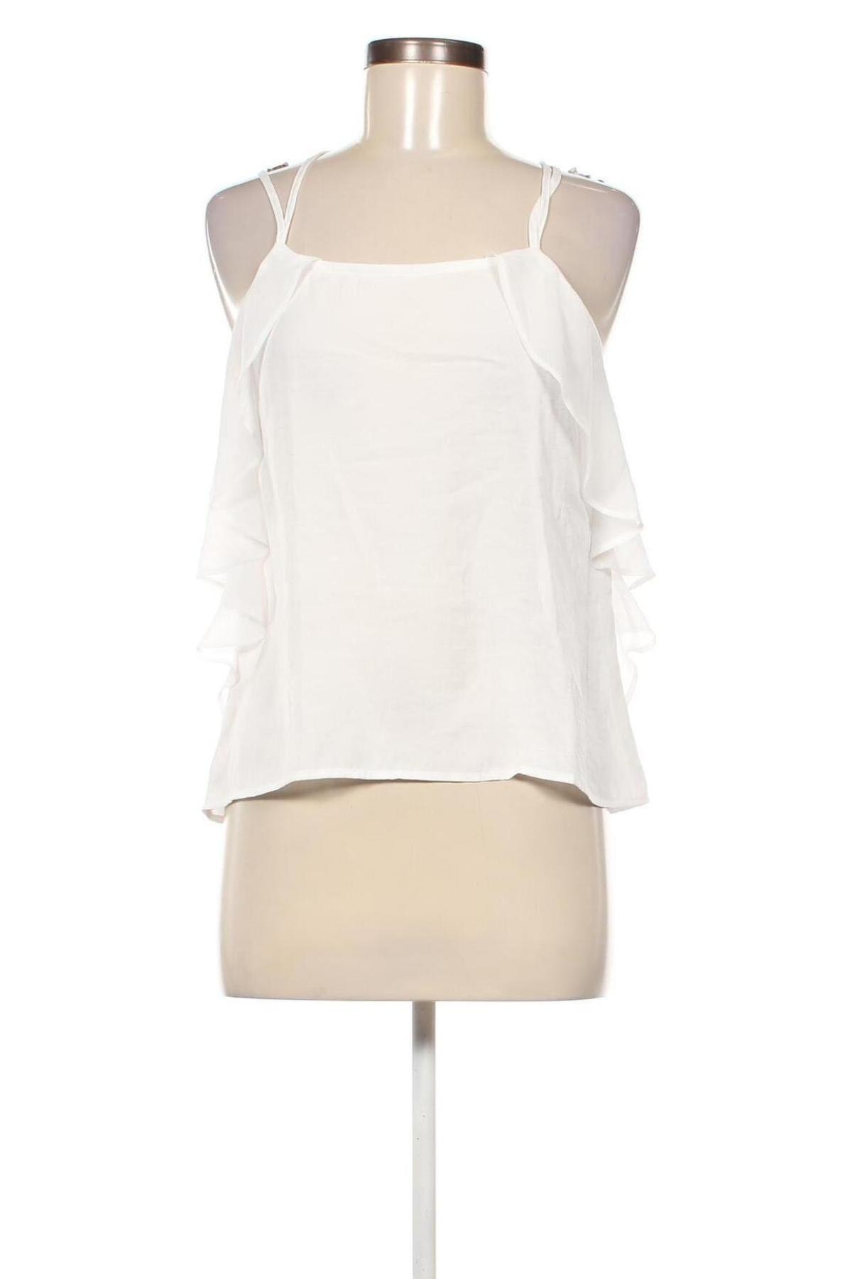 Γυναικείο αμάνικο μπλουζάκι Bershka, Μέγεθος L, Χρώμα Λευκό, Τιμή 3,36 €