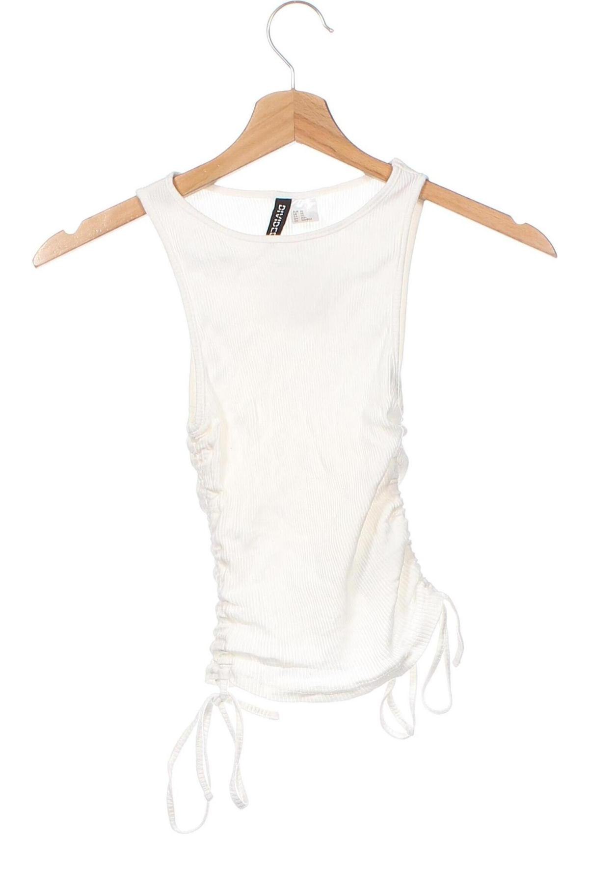 Γυναικείο αμάνικο μπλουζάκι H&M Divided, Μέγεθος XS, Χρώμα Λευκό, Τιμή 7,00 €