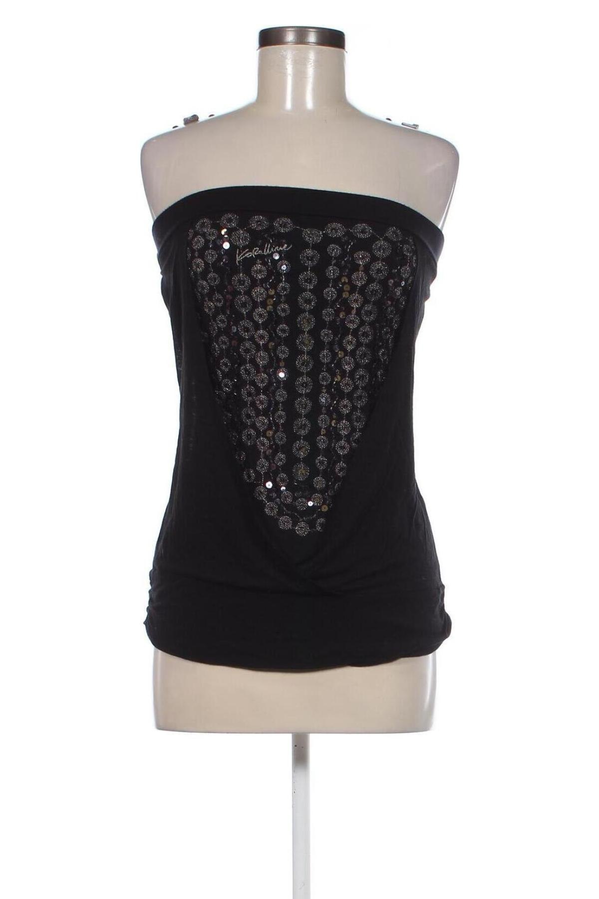 Γυναικείο αμάνικο μπλουζάκι Koralline, Μέγεθος S, Χρώμα Μαύρο, Τιμή 3,99 €