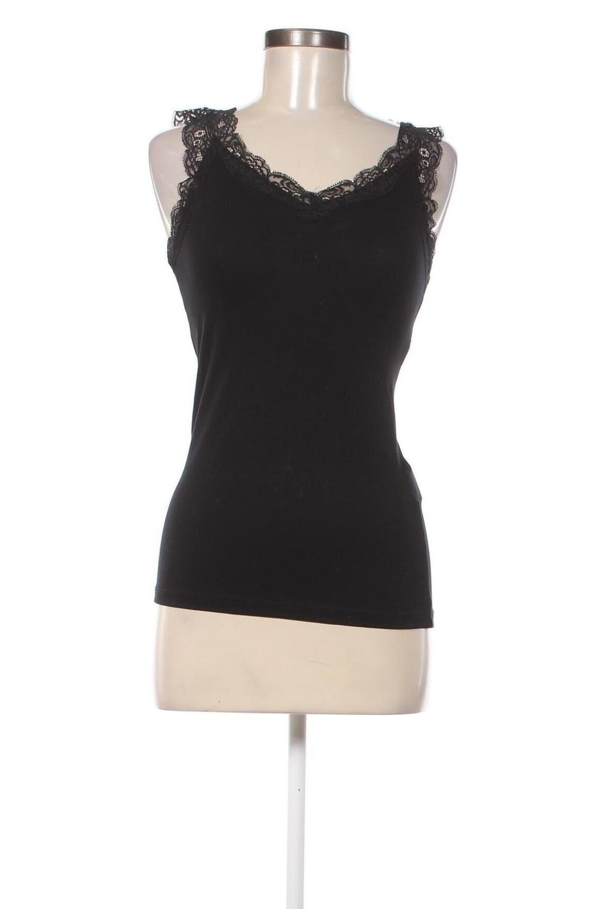 Γυναικείο αμάνικο μπλουζάκι Pieces, Μέγεθος M, Χρώμα Μαύρο, Τιμή 15,98 €