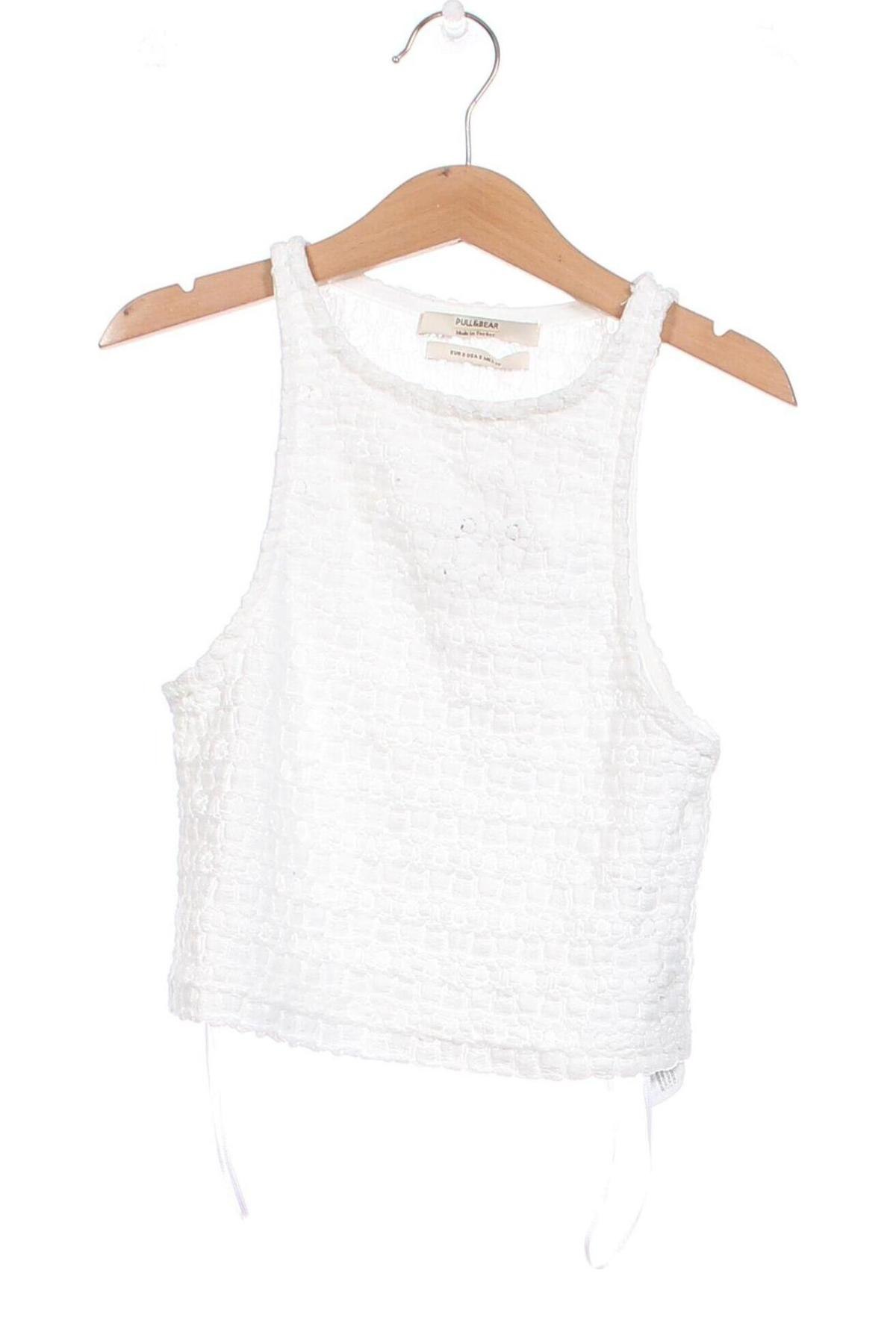 Γυναικείο αμάνικο μπλουζάκι Pull&Bear, Μέγεθος S, Χρώμα Λευκό, Τιμή 3,19 €