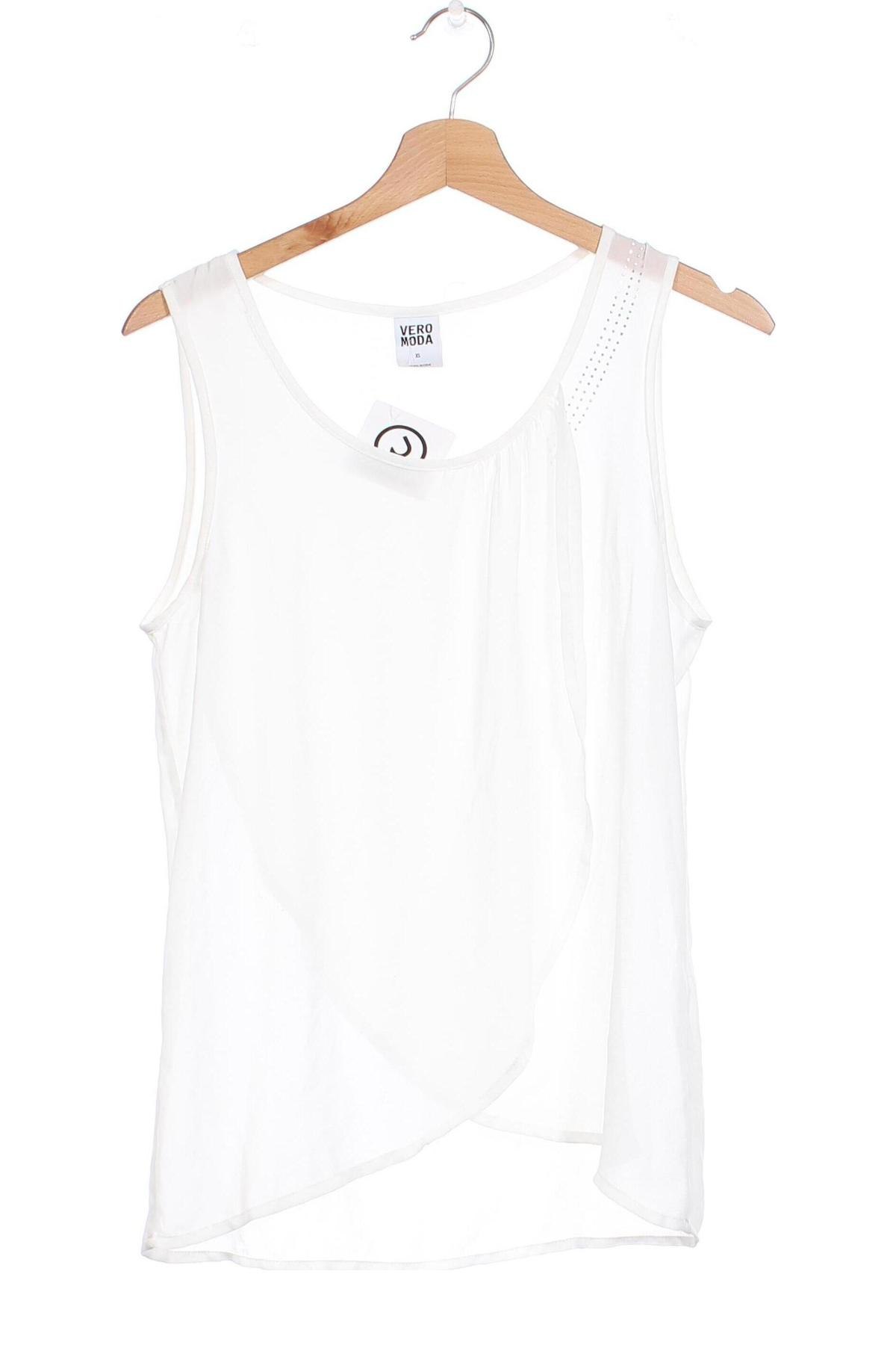 Damska koszulka na ramiączkach Vero Moda, Rozmiar XS, Kolor Biały, Cena 17,38 zł