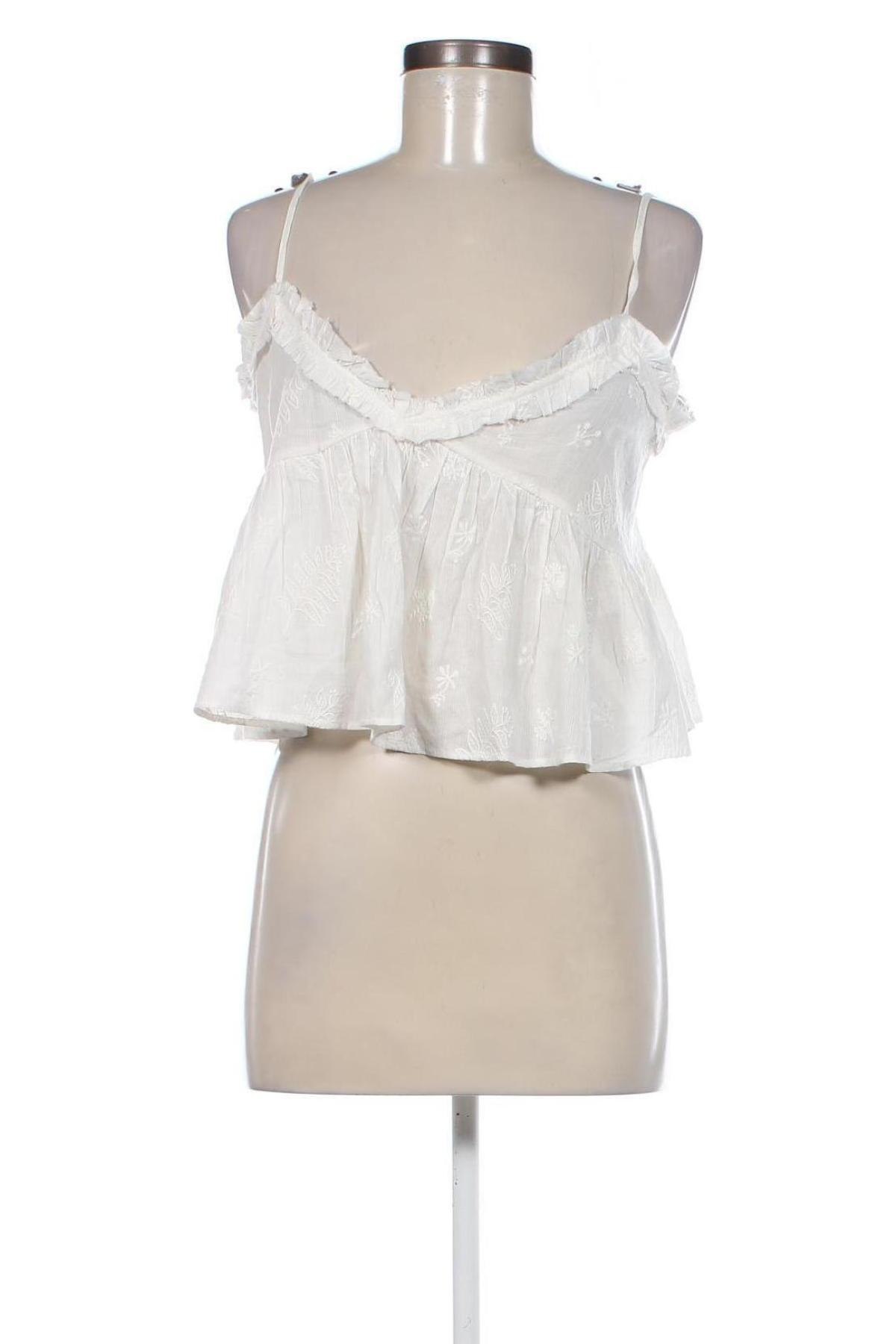 Γυναικείο αμάνικο μπλουζάκι Zara Trafaluc, Μέγεθος M, Χρώμα Λευκό, Τιμή 3,61 €