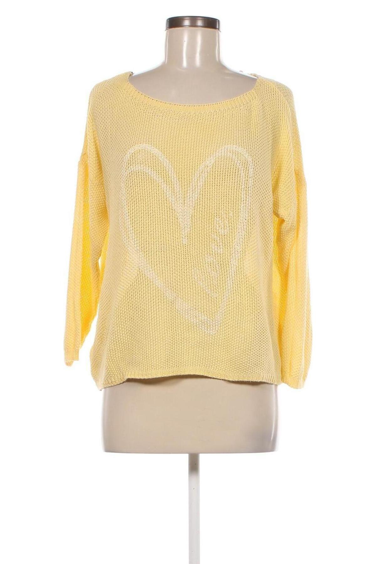 Дамски пуловер, Размер L, Цвят Жълт, Цена 14,21 лв.