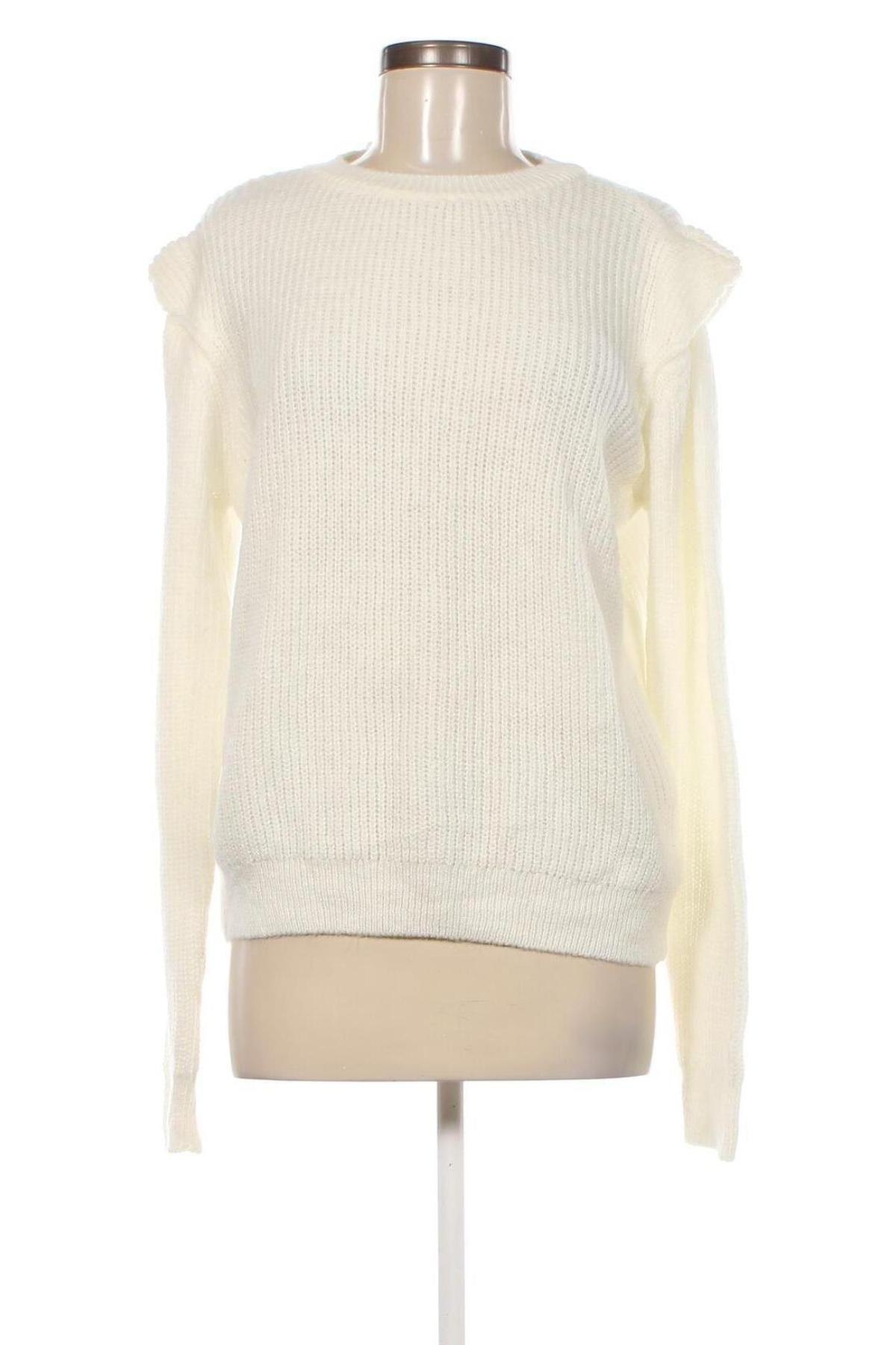 Дамски пуловер Defacto, Размер L, Цвят Бял, Цена 14,21 лв.