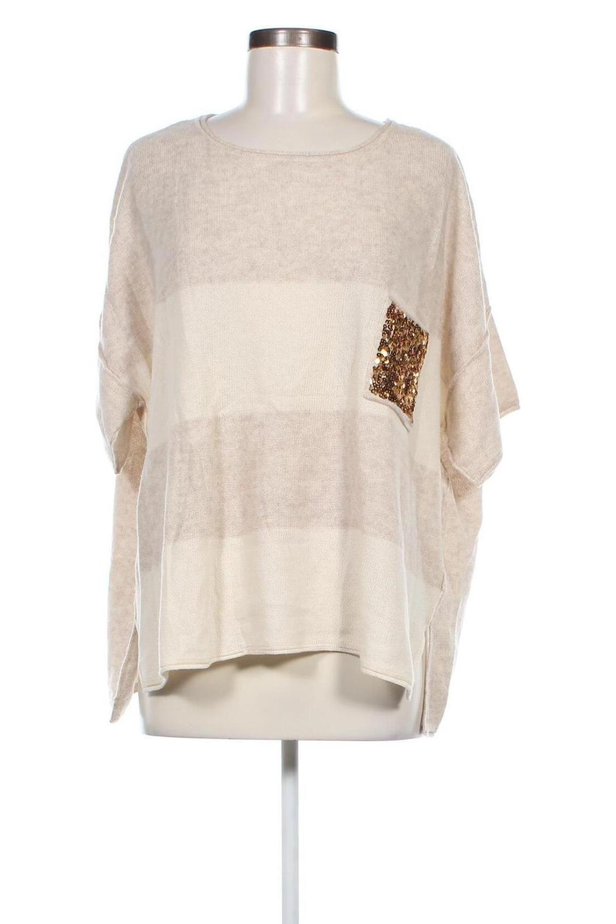 Дамски пуловер Grace, Размер M, Цвят Бежов, Цена 13,34 лв.