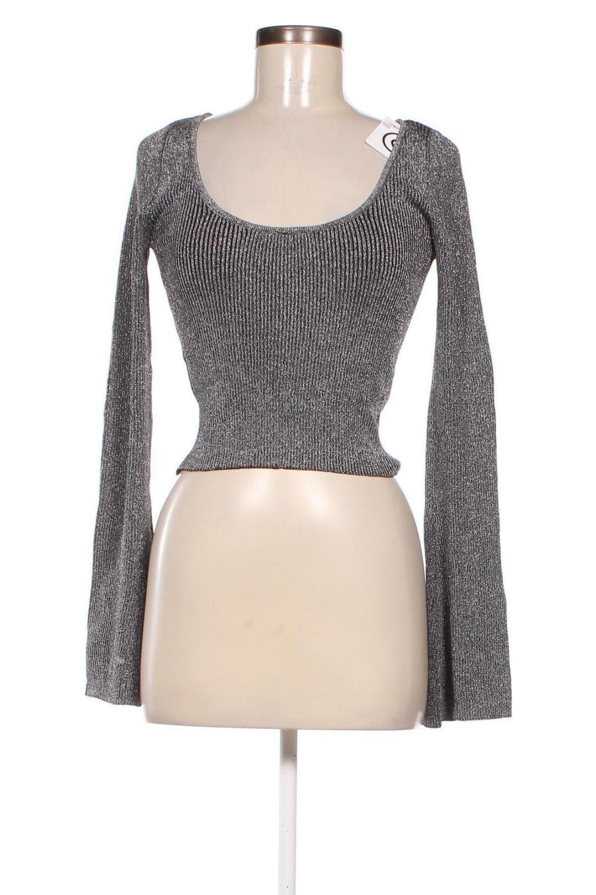 Дамски пуловер H&M, Размер M, Цвят Сребрист, Цена 14,21 лв.
