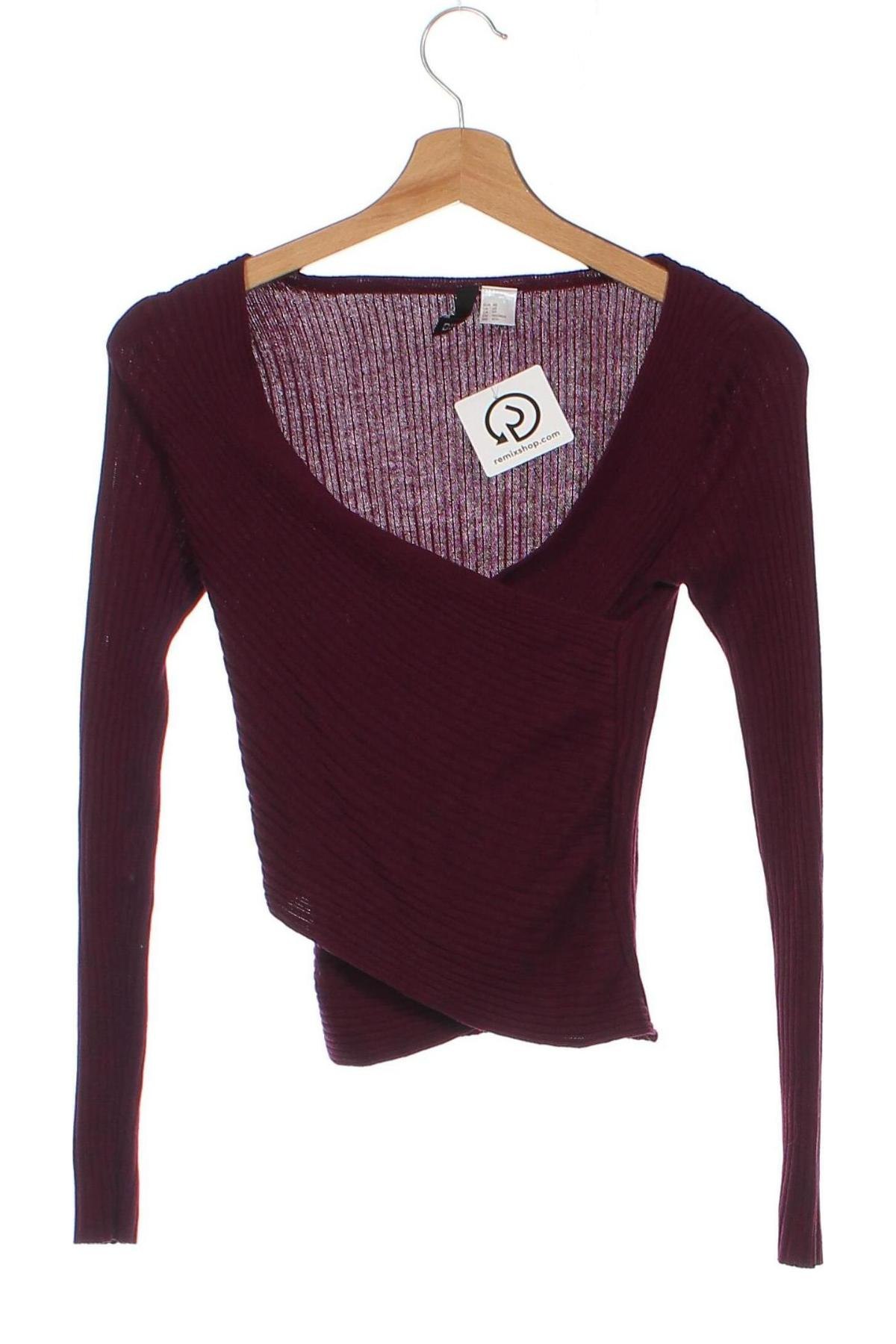 Дамски пуловер H&M Divided, Размер XS, Цвят Червен, Цена 15,67 лв.