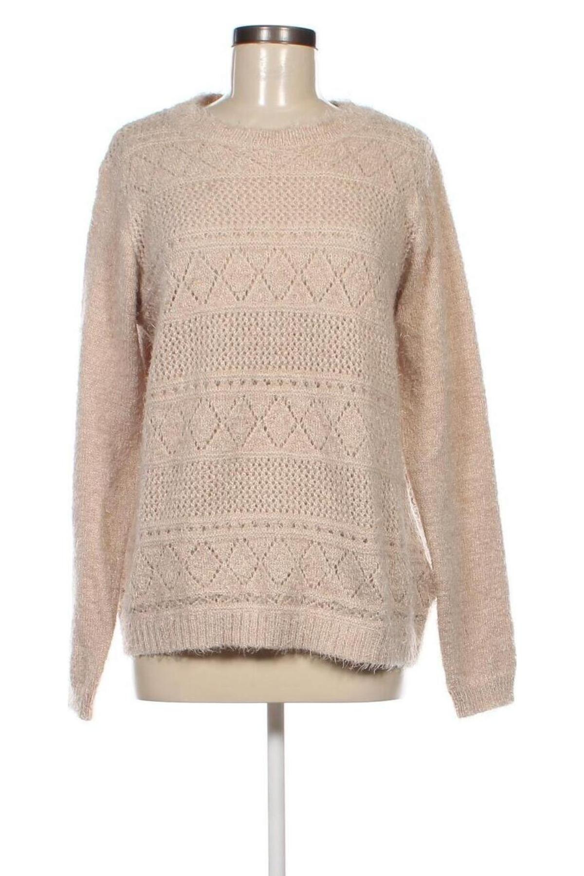 Дамски пуловер Jean Pascale, Размер XL, Цвят Бежов, Цена 16,24 лв.