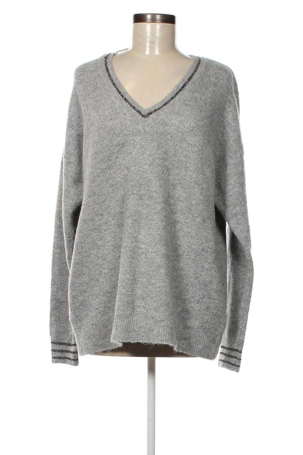 Дамски пуловер Ms Mode, Размер L, Цвят Сив, Цена 14,21 лв.