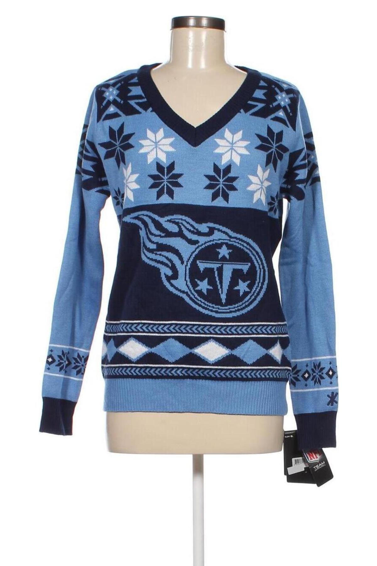 Дамски пуловер NFL, Размер L, Цвят Син, Цена 42,78 лв.