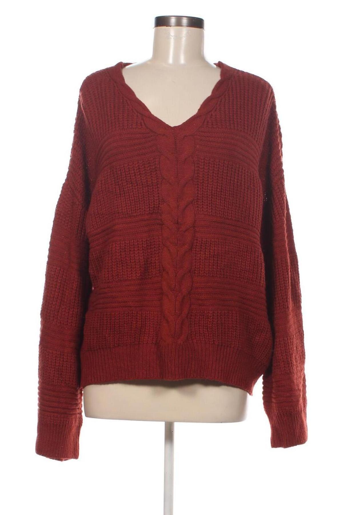Дамски пуловер No Boundaries, Размер 3XL, Цвят Червен, Цена 20,30 лв.