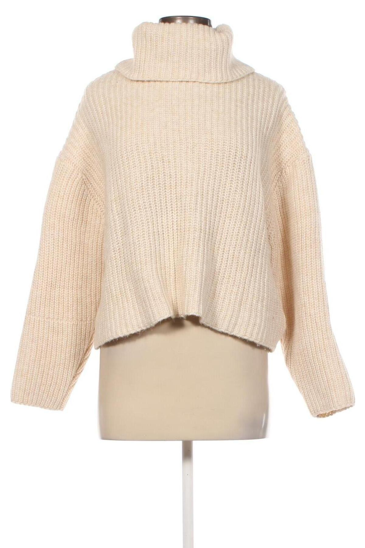Дамски пуловер Pull&Bear, Размер M, Цвят Екрю, Цена 13,34 лв.