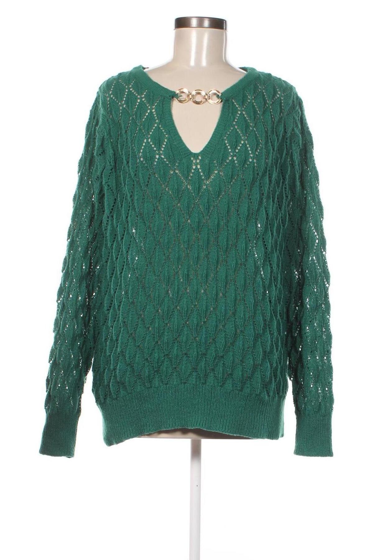 Дамски пуловер SHEIN, Размер XXL, Цвят Зелен, Цена 17,40 лв.