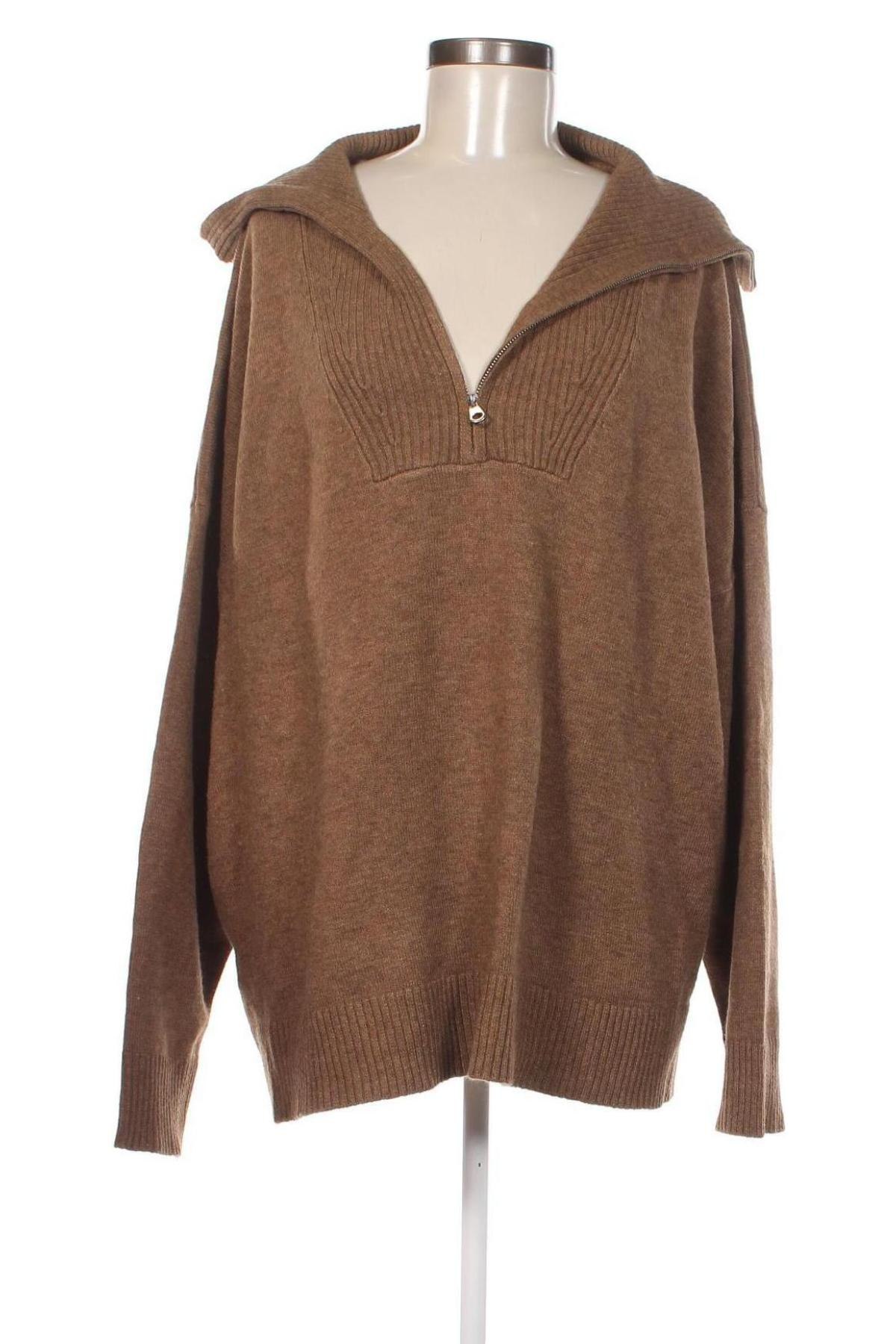 Дамски пуловер The Drop, Размер 4XL, Цвят Кафяв, Цена 33,48 лв.
