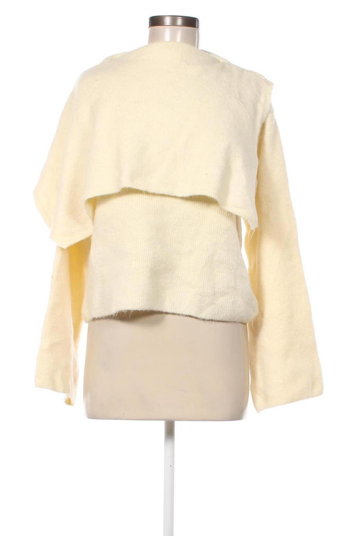 Дамски пуловер Zara, Размер S, Цвят Екрю, Цена 26,66 лв.