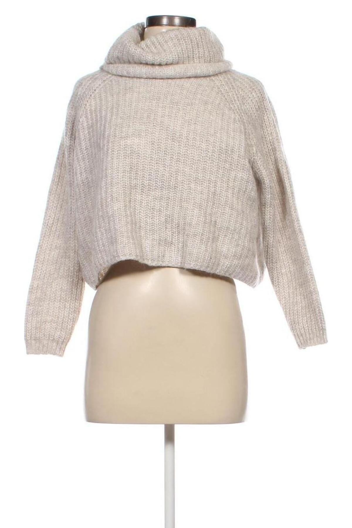 Дамски пуловер Zara Knitwear, Размер S, Цвят Сив, Цена 12,42 лв.