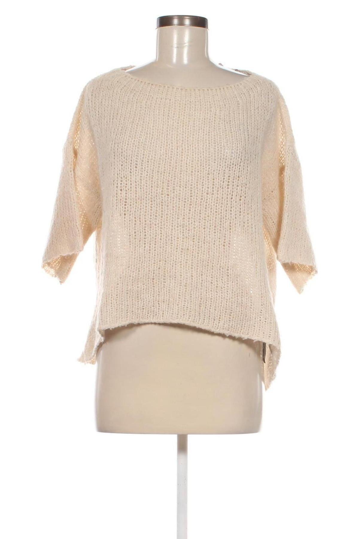 Дамски пуловер Zara Knitwear, Размер M, Цвят Бежов, Цена 11,61 лв.