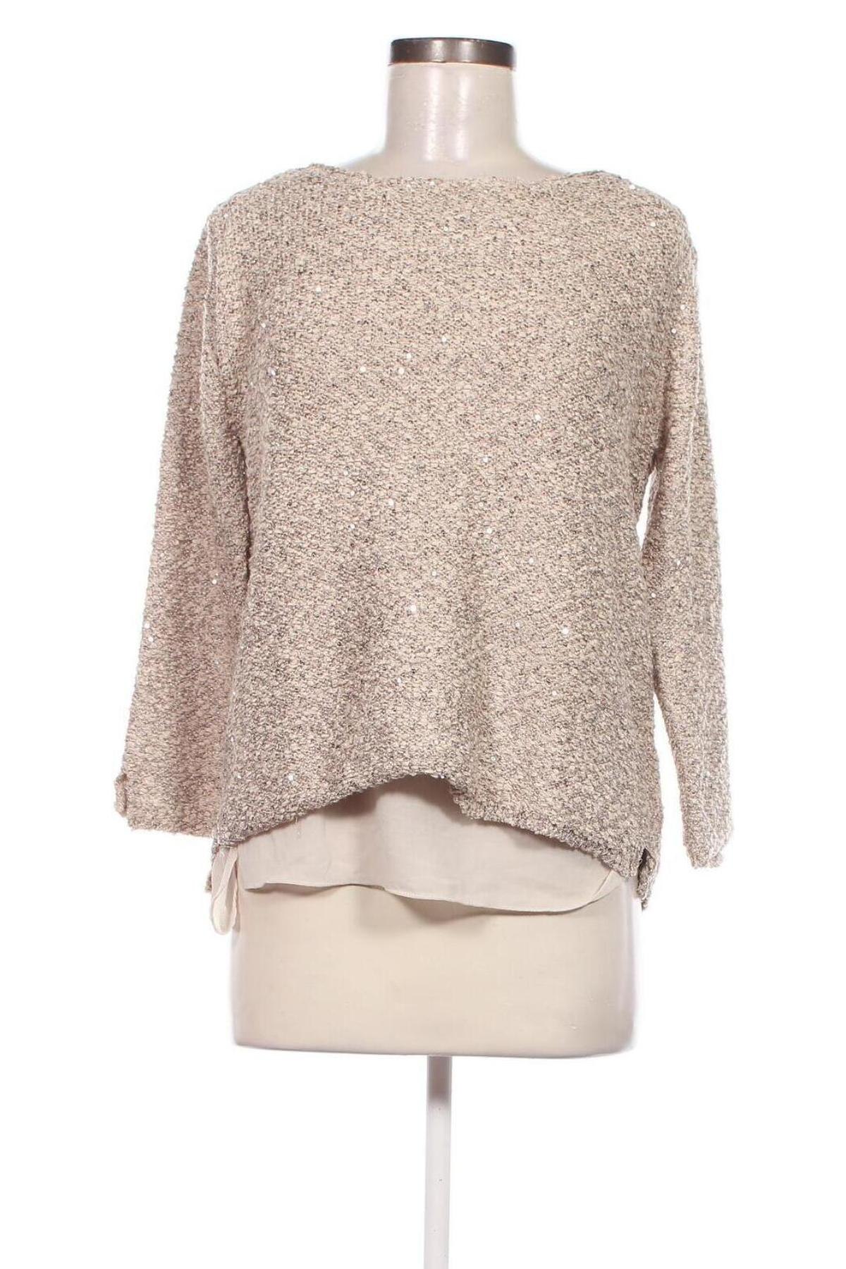 Дамски пуловер Zara Knitwear, Размер M, Цвят Бежов, Цена 13,23 лв.