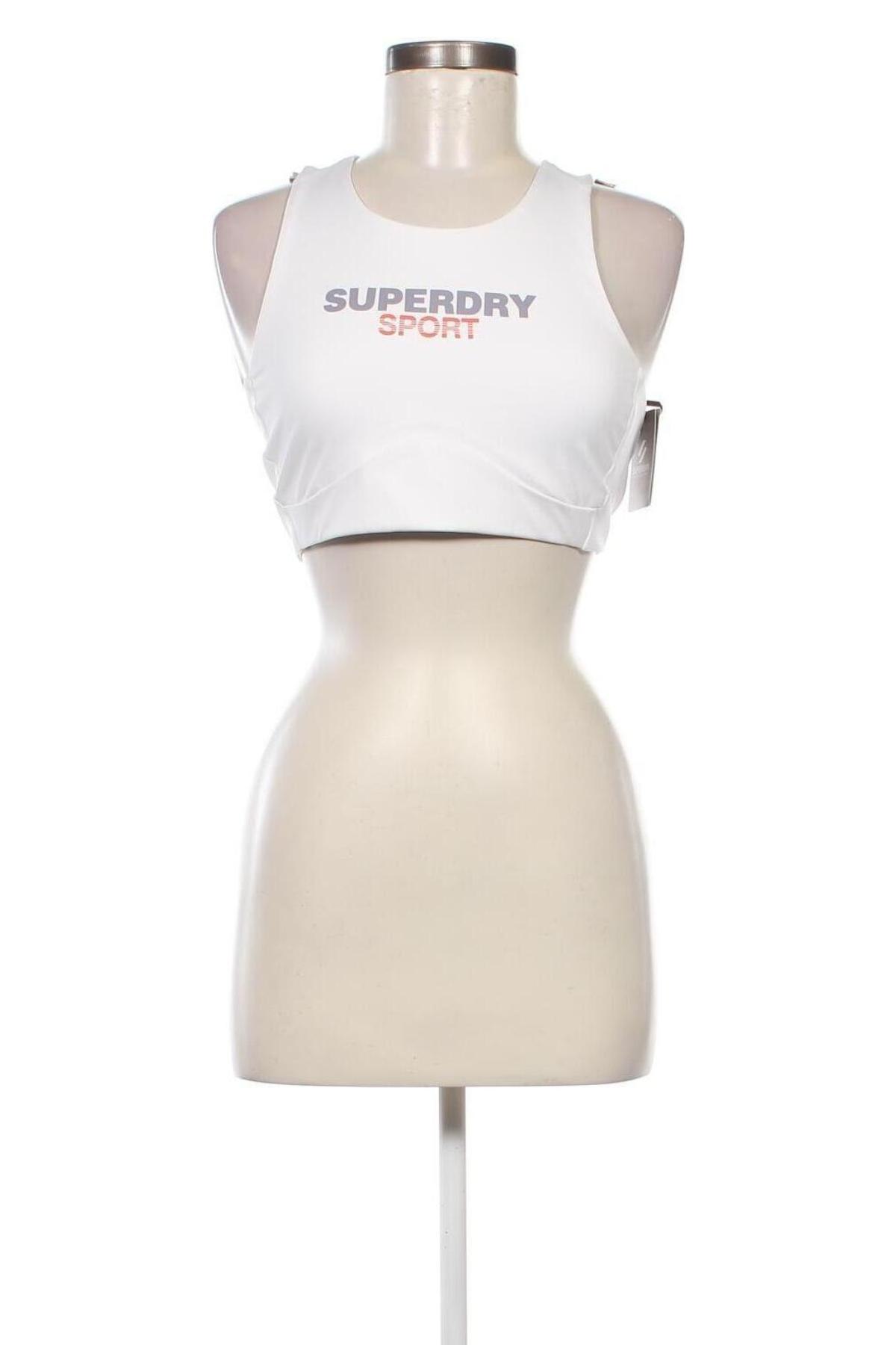 Damen Sporttop Superdry, Größe L, Farbe Weiß, Preis 27,84 €
