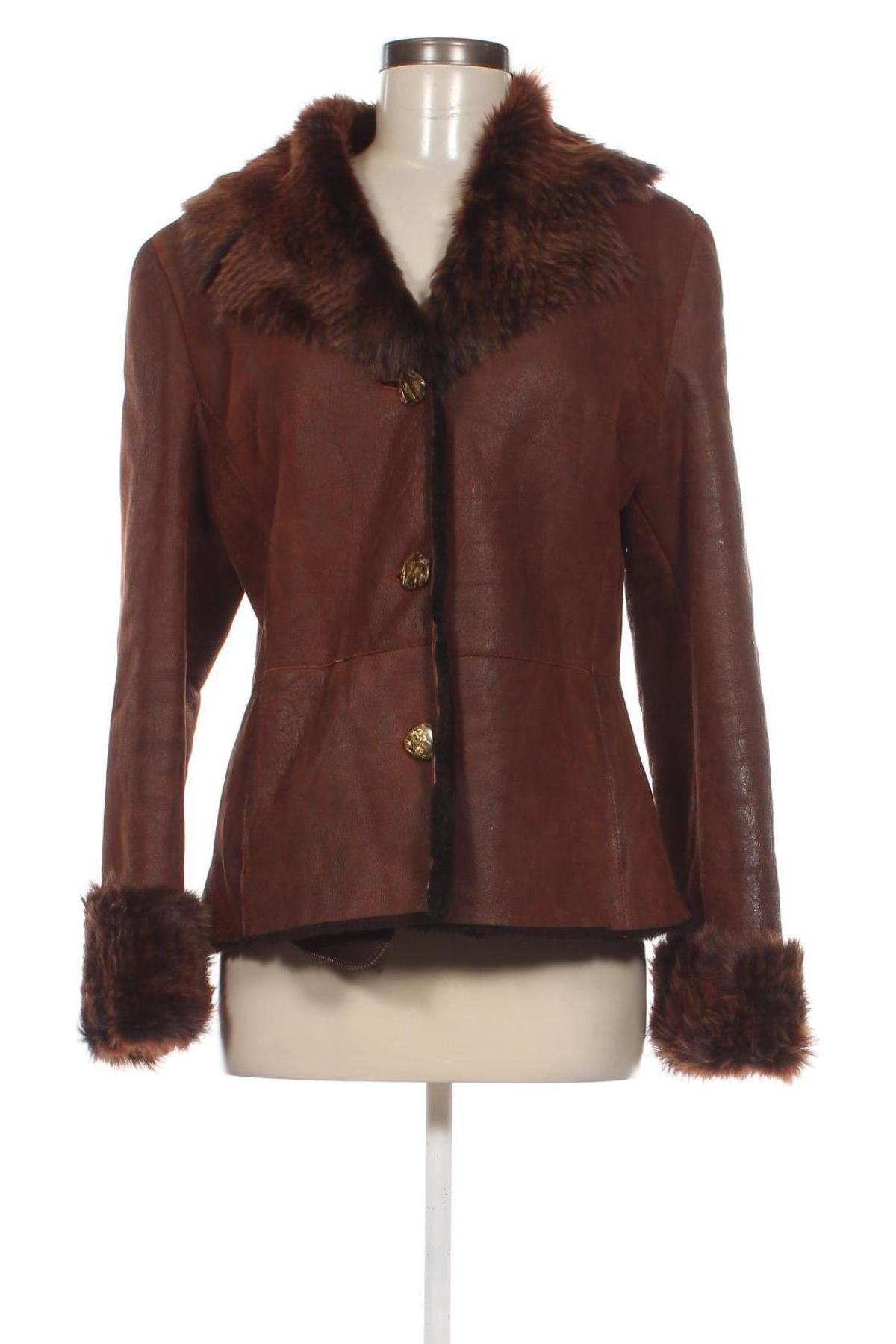 Dámska kožená bunda , Veľkosť L, Farba Hnedá, Cena  42,47 €