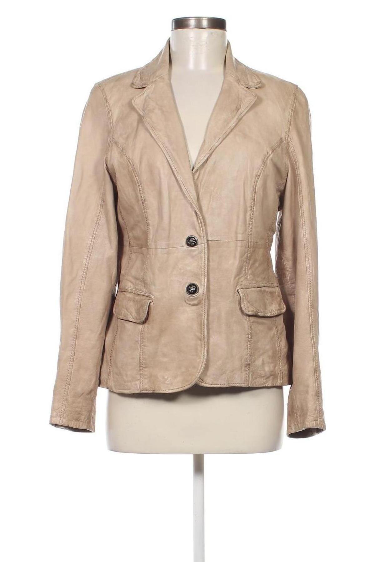 Damen Lederjacke Gustav, Größe L, Farbe Beige, Preis 101,46 €