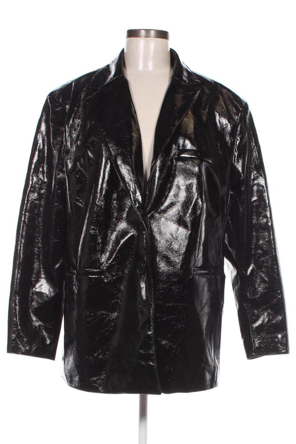 Γυναικείο δερμάτινο μπουφάν H&M Divided, Μέγεθος L, Χρώμα Μαύρο, Τιμή 29,32 €