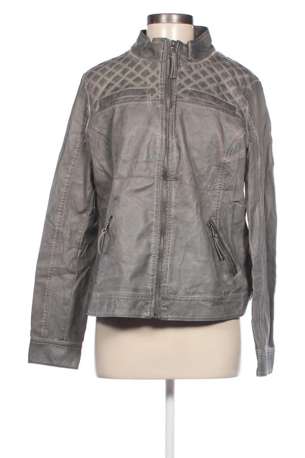 Dámska kožená bunda  Multiblu, Veľkosť L, Farba Sivá, Cena  16,67 €