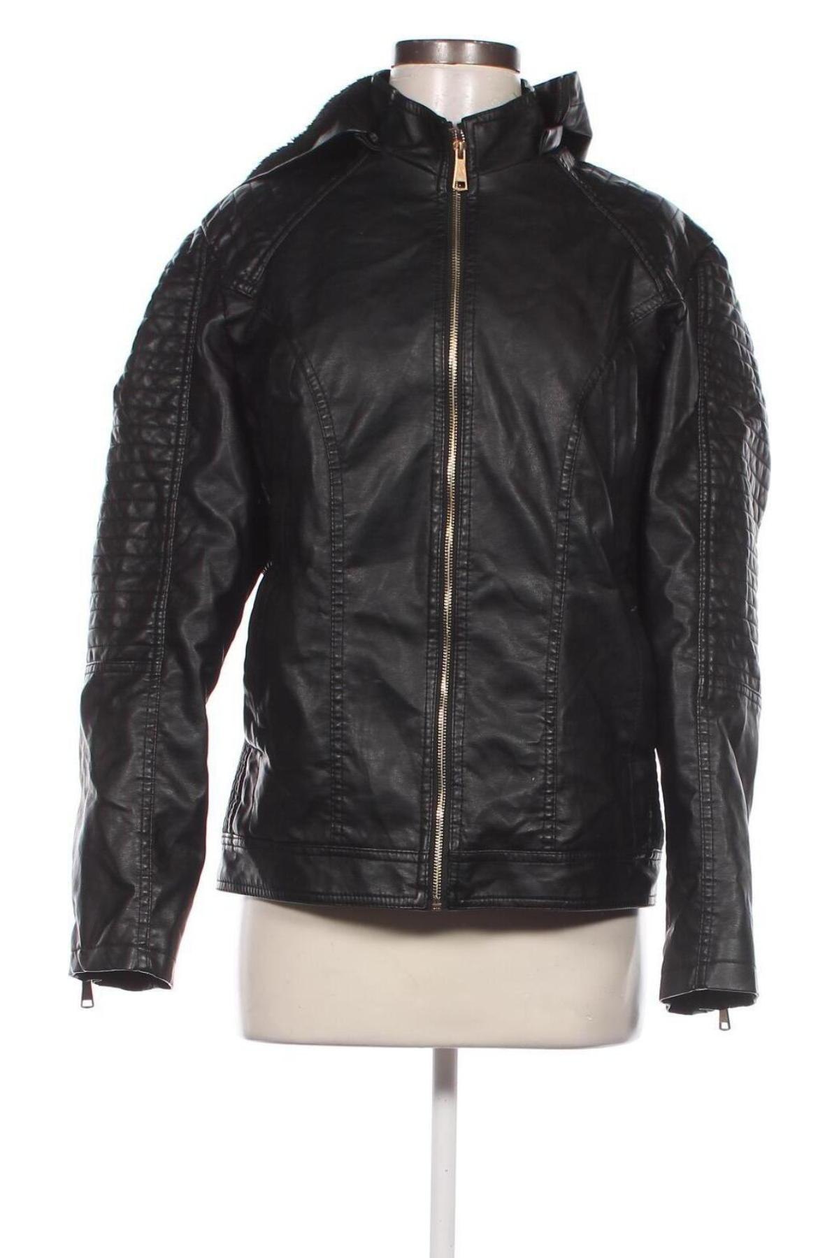 Γυναικείο δερμάτινο μπουφάν NXH Fashion, Μέγεθος M, Χρώμα Μαύρο, Τιμή 15,59 €