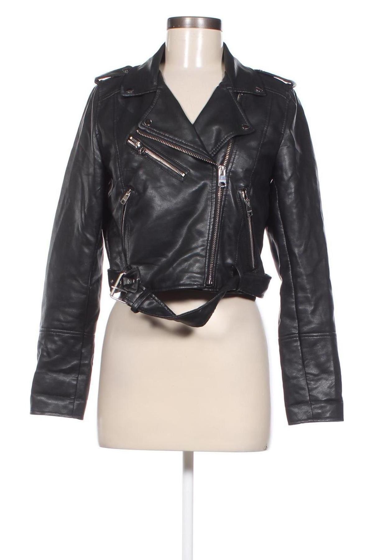 Dámská kožená bunda  Pull&Bear, Velikost M, Barva Černá, Cena  781,00 Kč