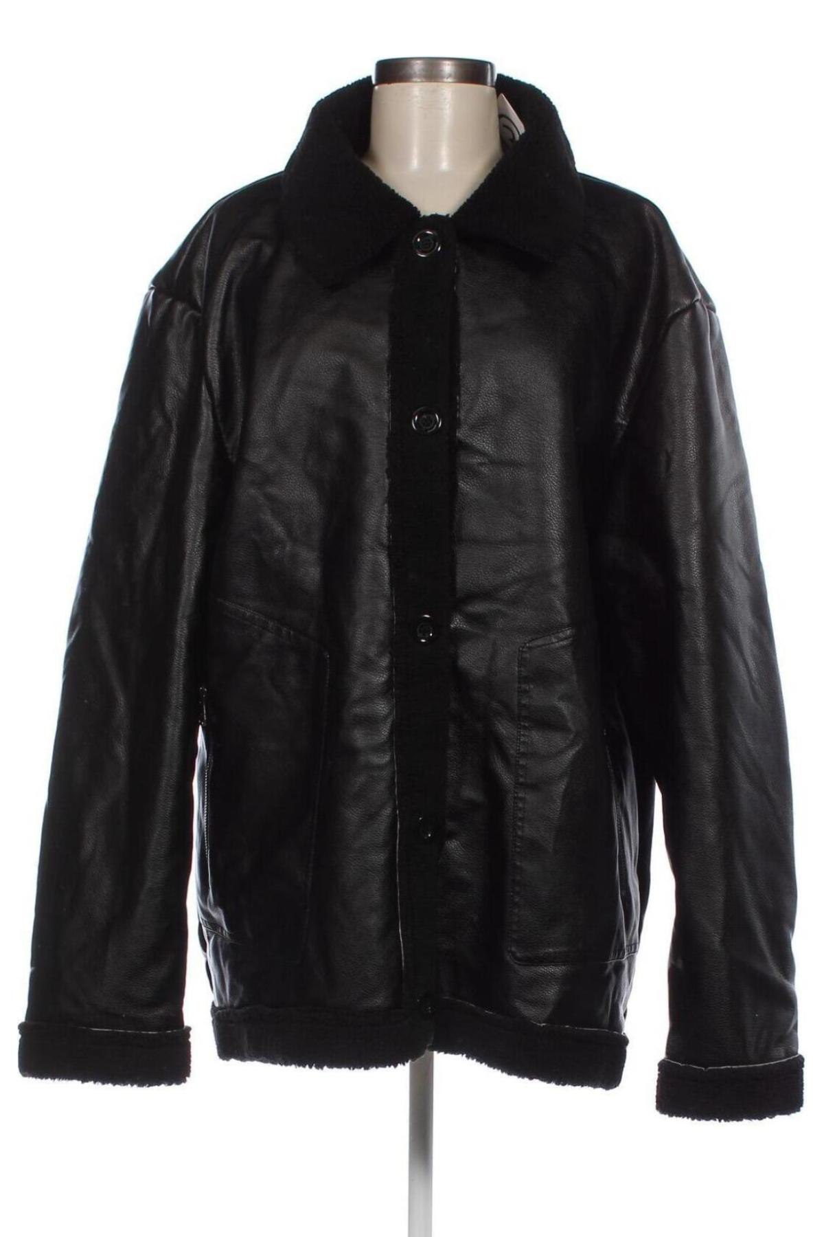 Dámská kožená bunda  SHEIN, Velikost L, Barva Černá, Cena  570,00 Kč
