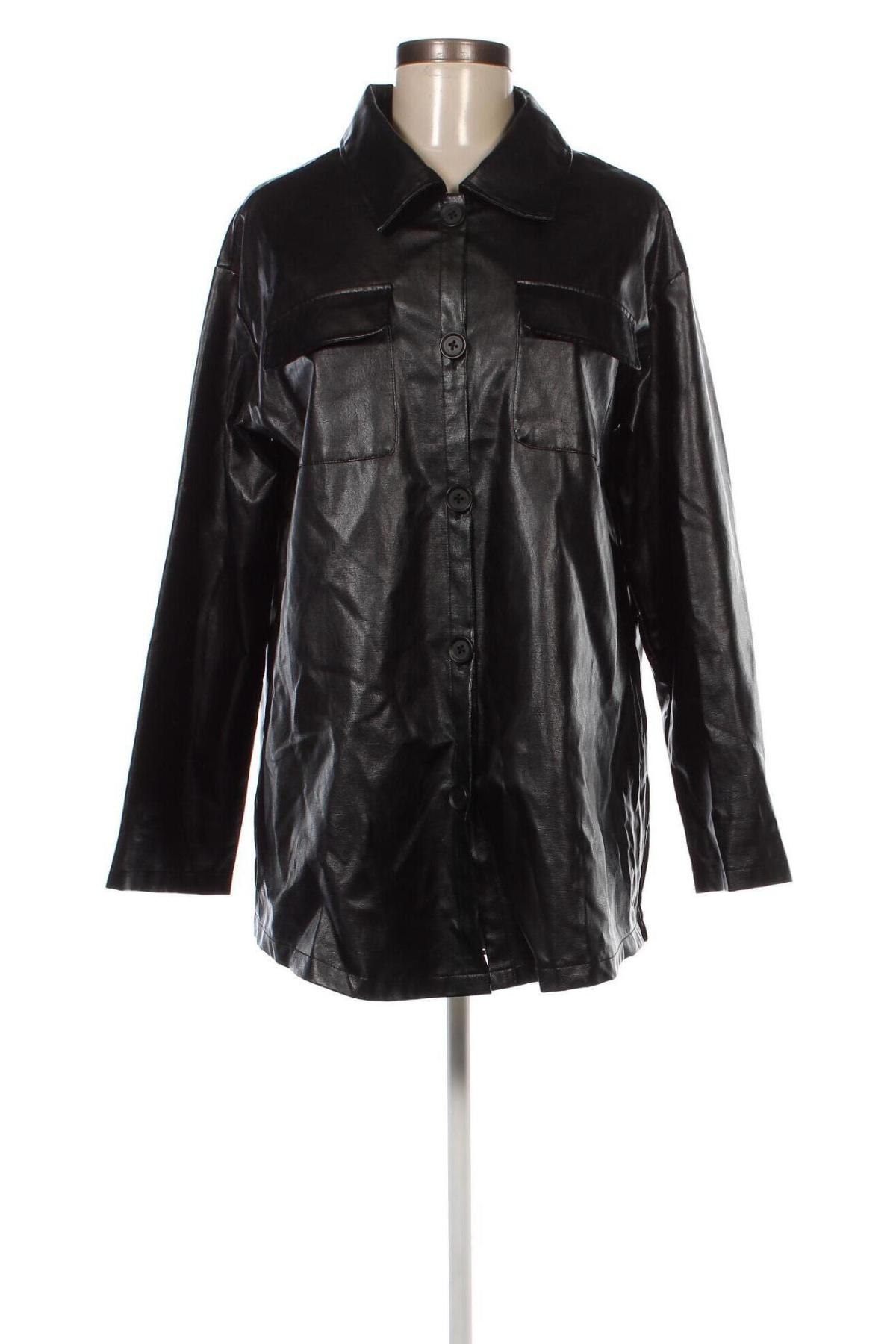 Damen Lederjacke SHEIN, Größe M, Farbe Schwarz, Preis 13,53 €
