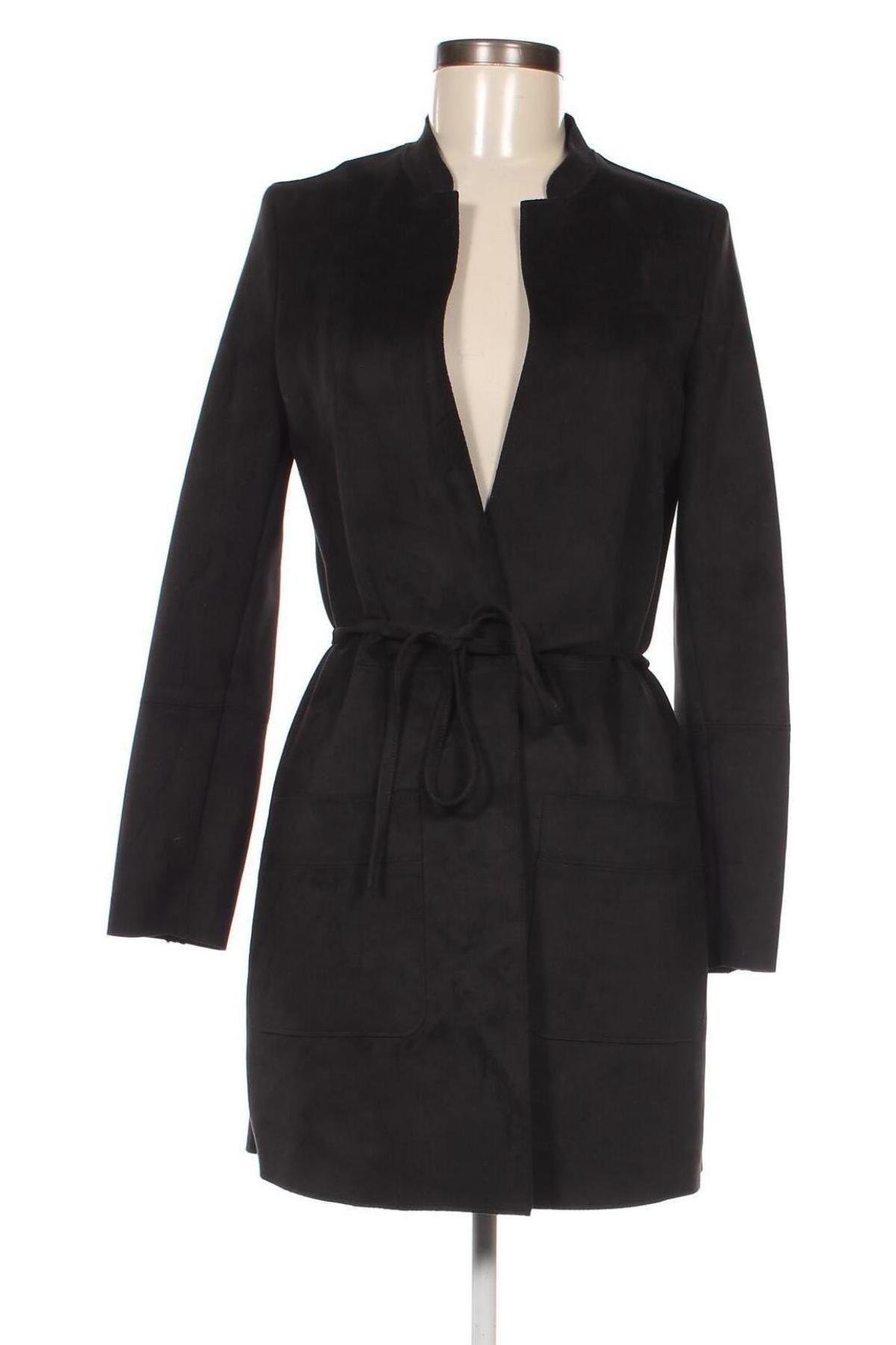 Дамско палто H&M, Размер XXS, Цвят Черен, Цена 25,60 лв.