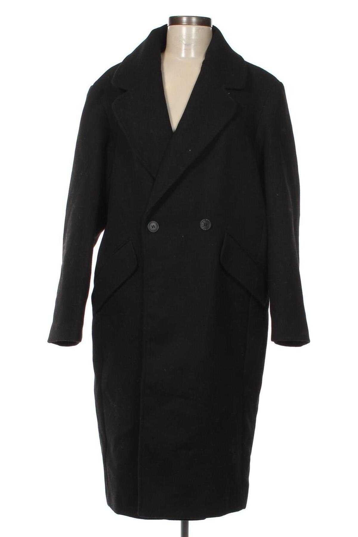 Дамско палто H&M, Размер S, Цвят Черен, Цена 66,34 лв.
