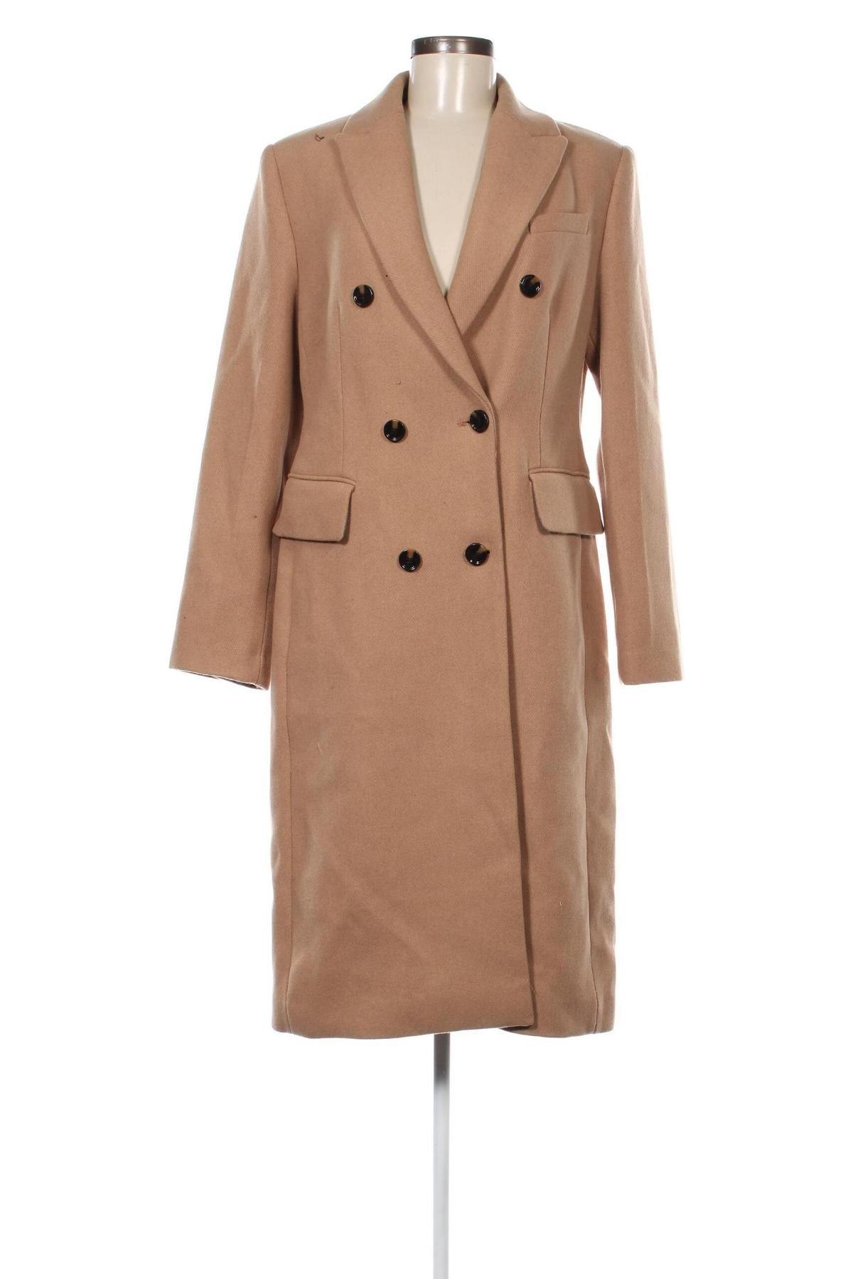 Дамско палто Mango, Размер L, Цвят Бежов, Цена 112,32 лв.