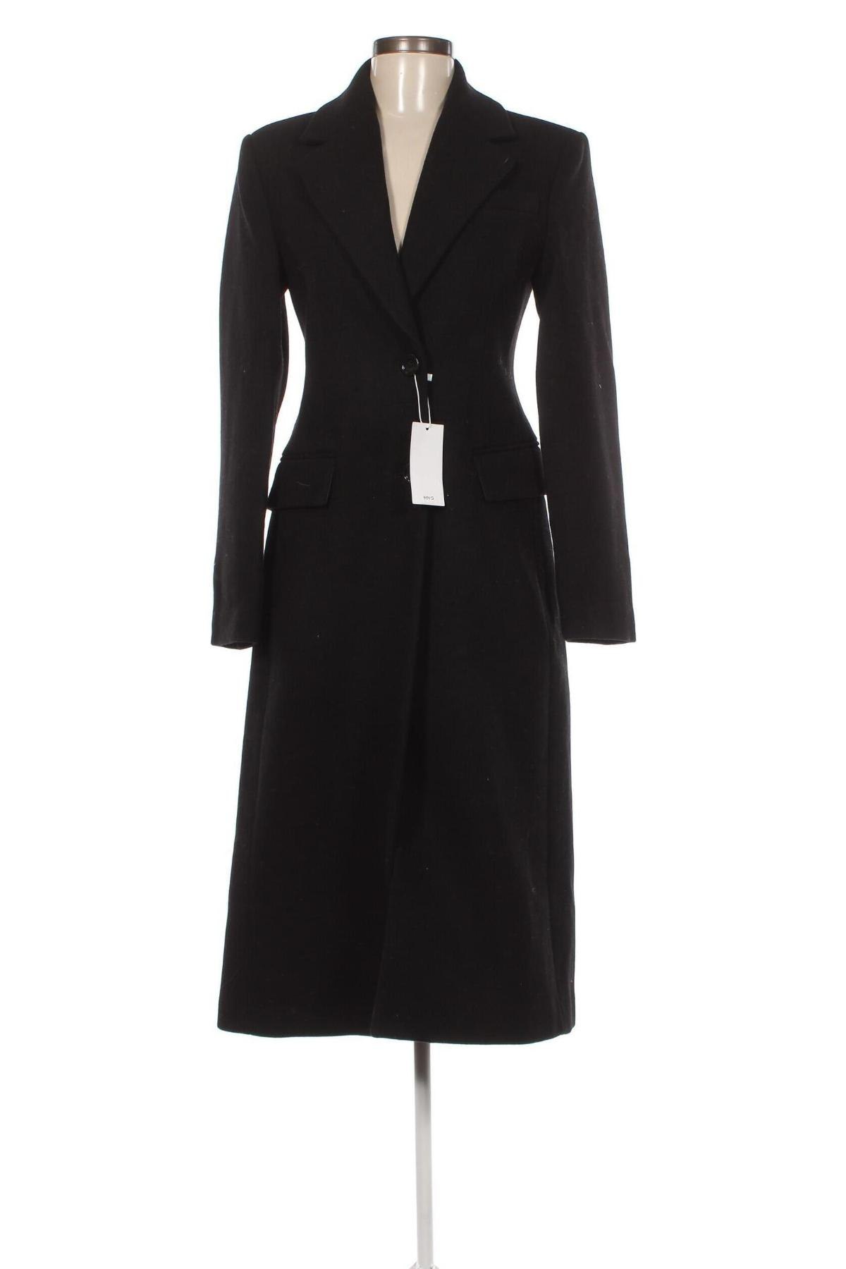 Дамско палто Mango, Размер S, Цвят Черен, Цена 138,06 лв.