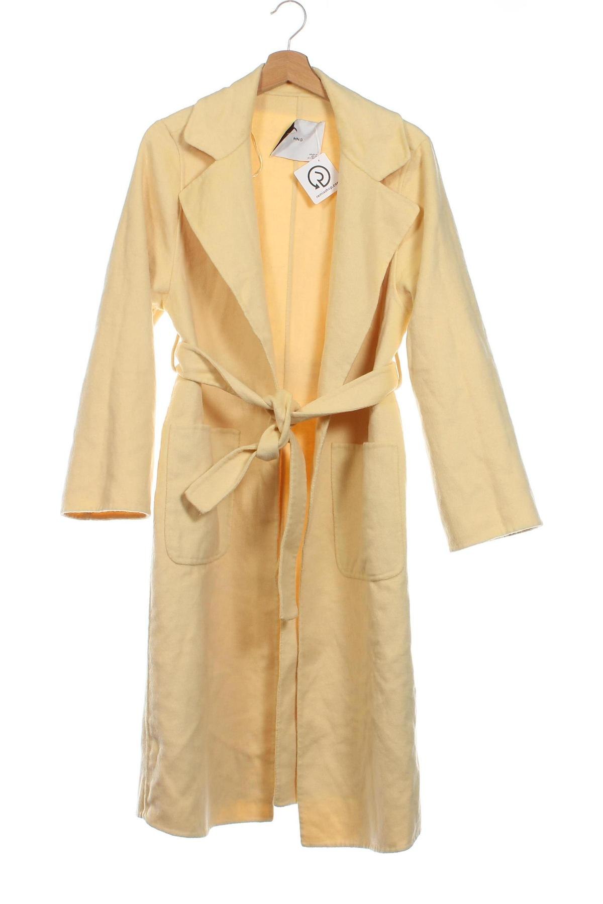 Дамско палто Mango, Размер XS, Цвят Жълт, Цена 103,00 лв.